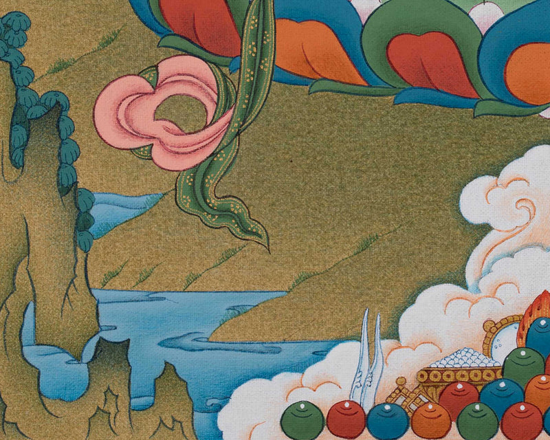 Sacred Vajrasattva Thangka | Traditional Dorje Sempa | For Spiritual Awakening Art