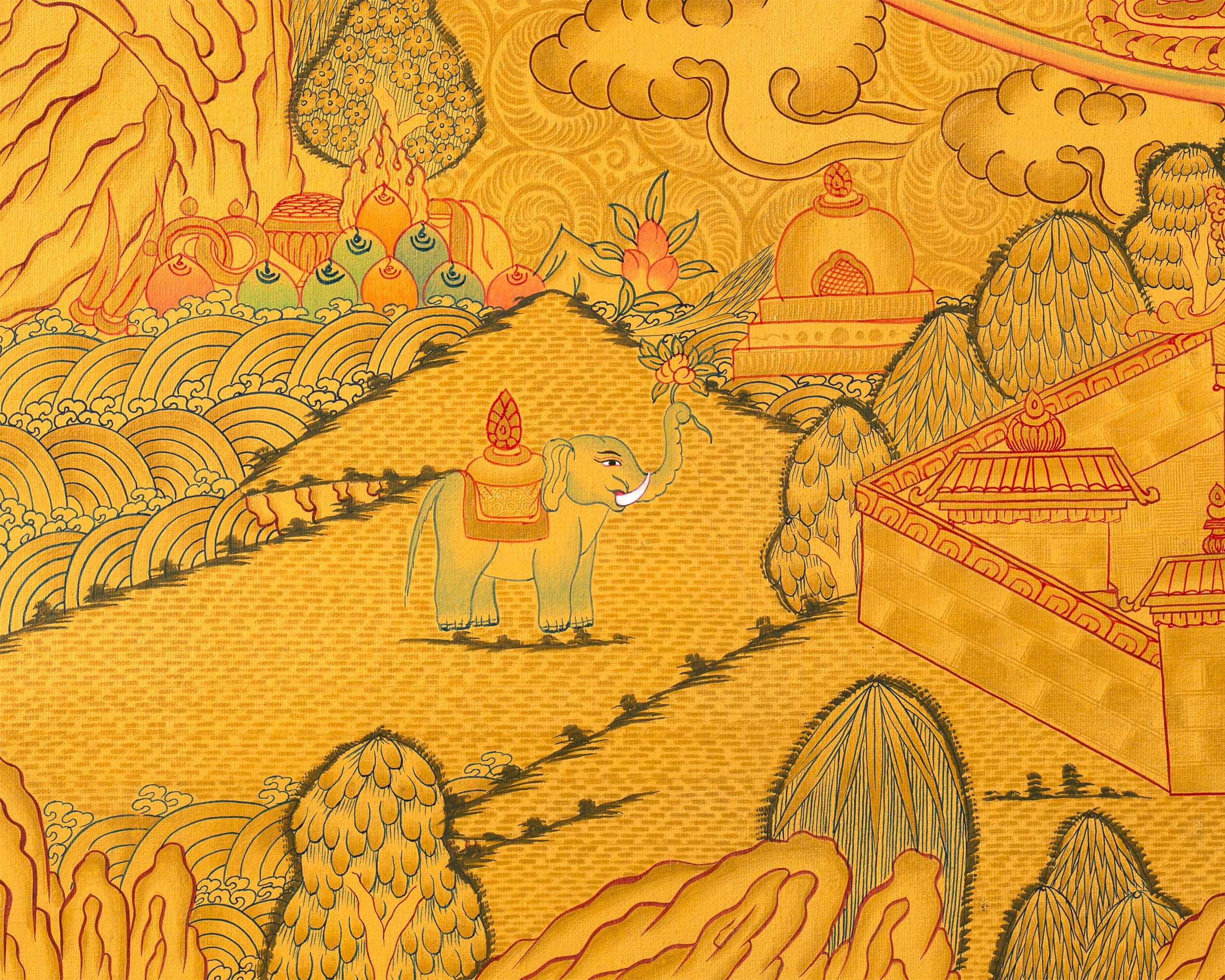Full 24k Gold Style 35 Buddhas of Confession | Fine Quality | Buddhist Art