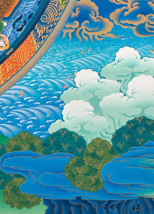 Chenresig Mandala Thangka Print | Traditional Tibetan Mandala Artwork | Meditation Art