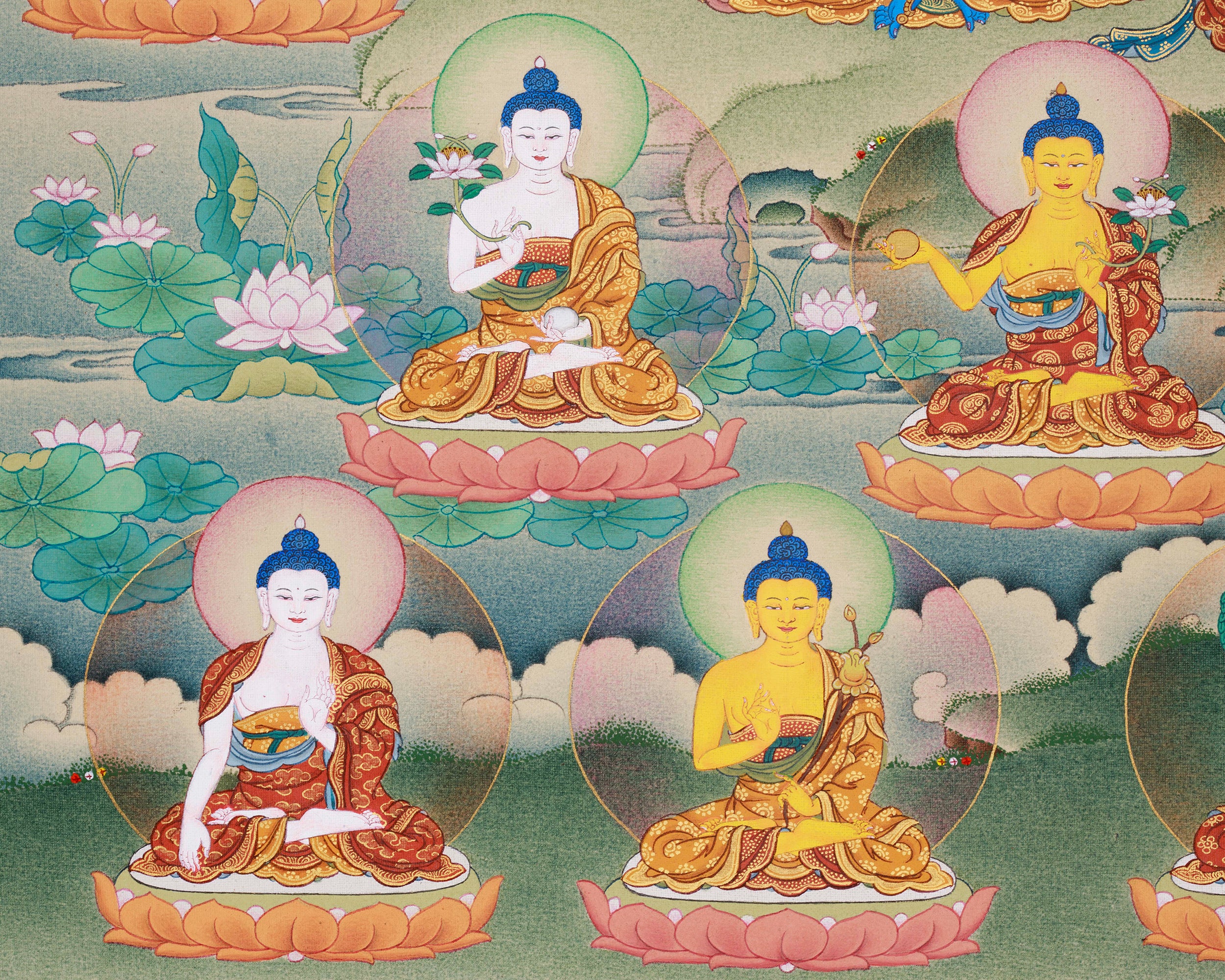 Authentic 35 Buddha Thangka | Tibetan Buddhist Painting for Self-Purification and Enlightenment