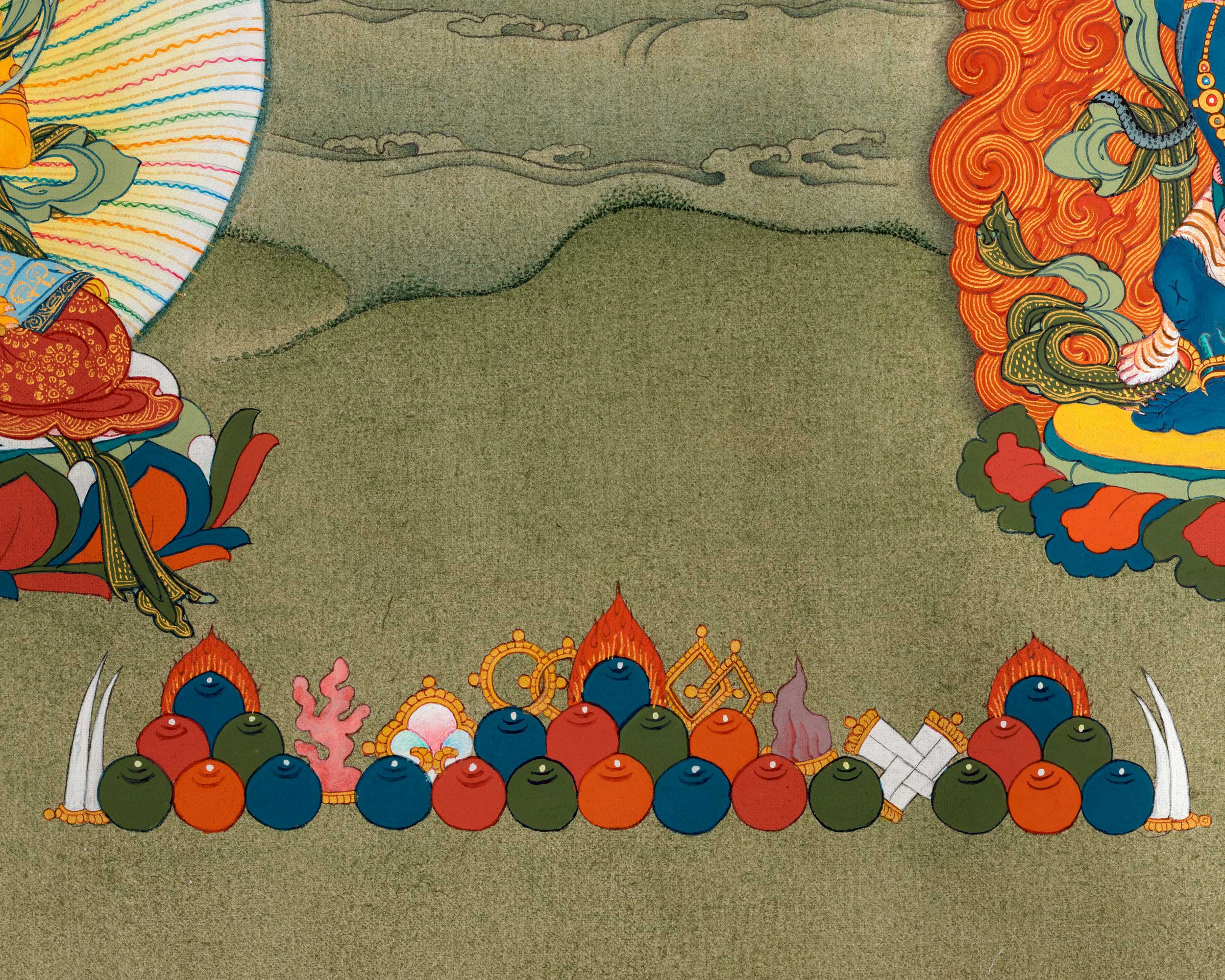 Chenrezig, Manjushri and Vajrapani, Trio Bodhisattva Thangka