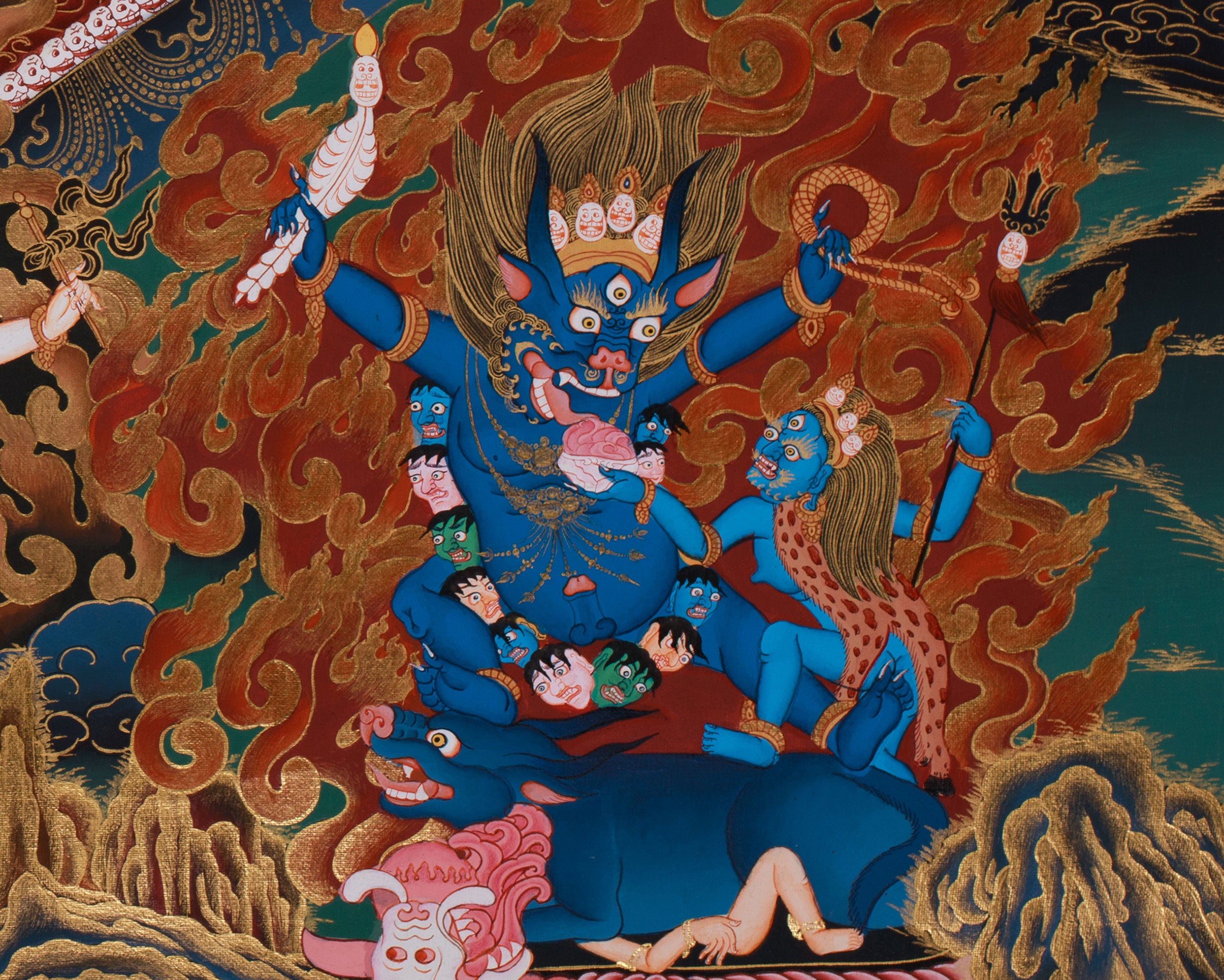Fierce Yama Dharmaraja | Wrathful Dharma Protector and Lord of Death in Tibetan Buddhist Tradition
