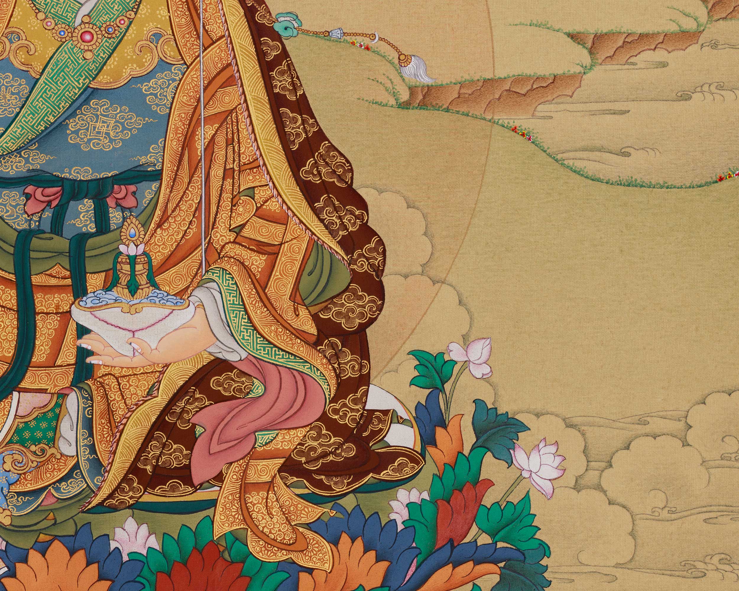 Lotus-Born Master Padmasambhava Thangka | The Tantric Guru of Wisdom and Protection