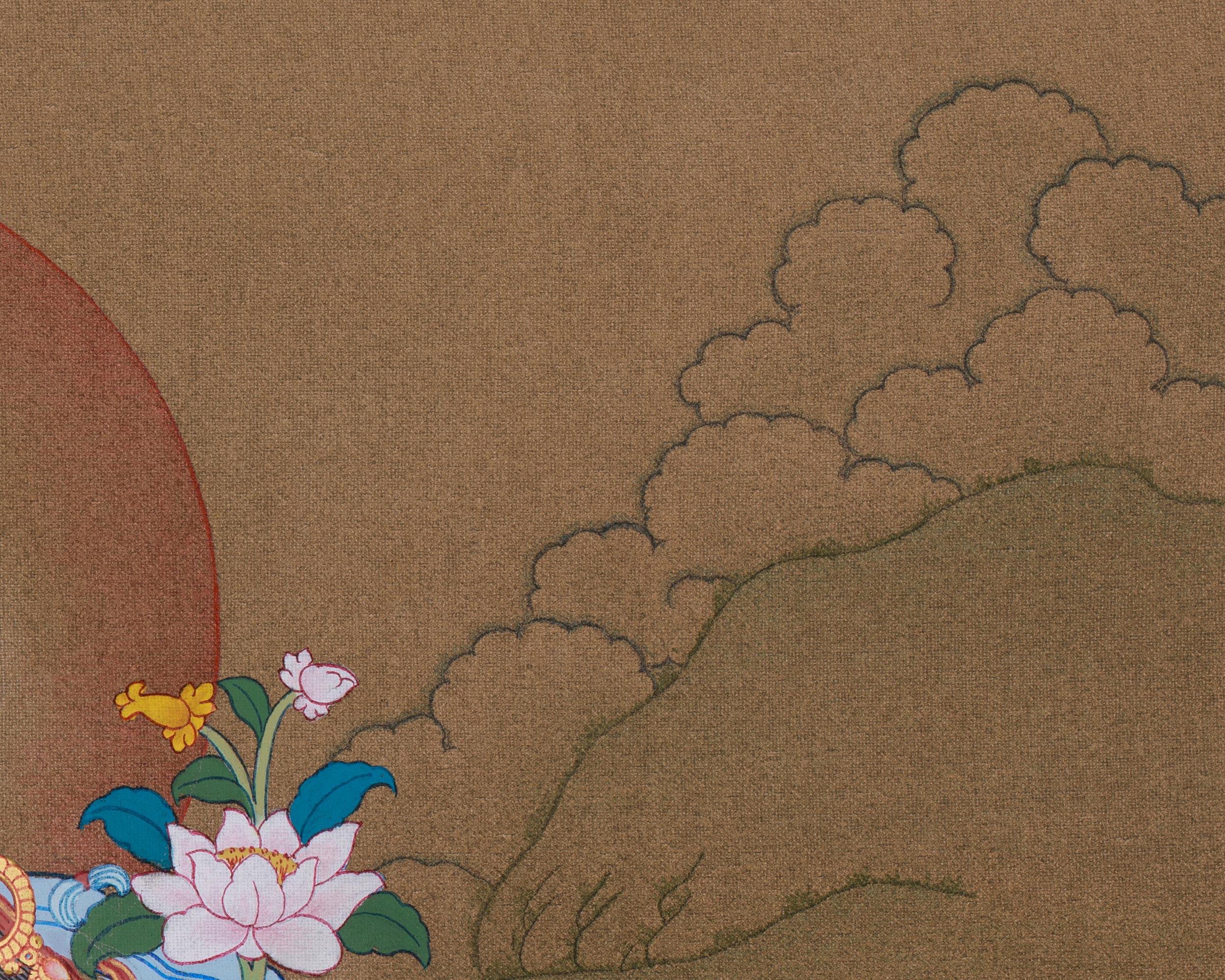 Traditional White Tara, Healing Goddess | Female Bodhisattva | 24K Gold, Acrylic Colors