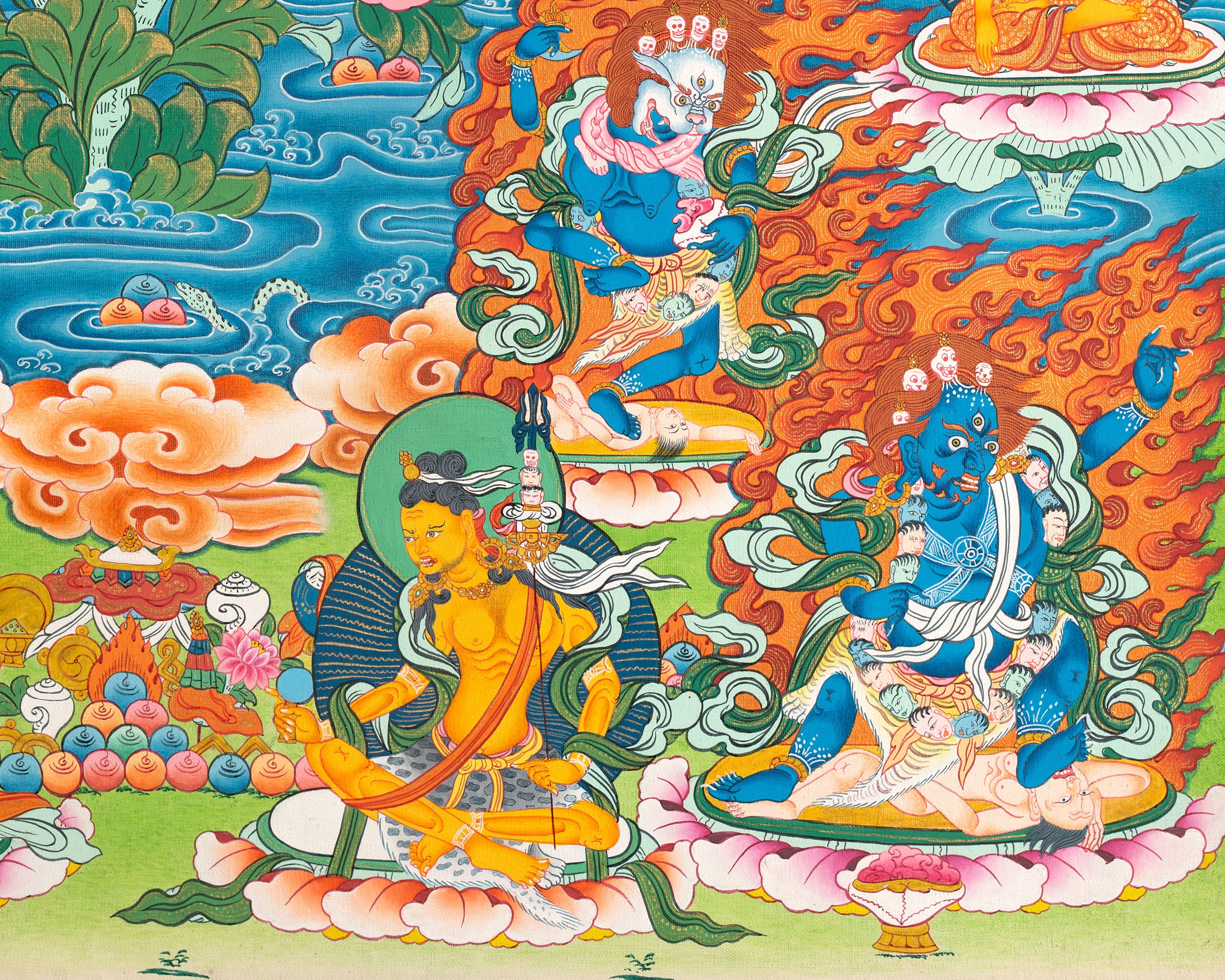 Thangka of Eight Manifestations of Guru Padmasambhava | Second Buddha of Tibet