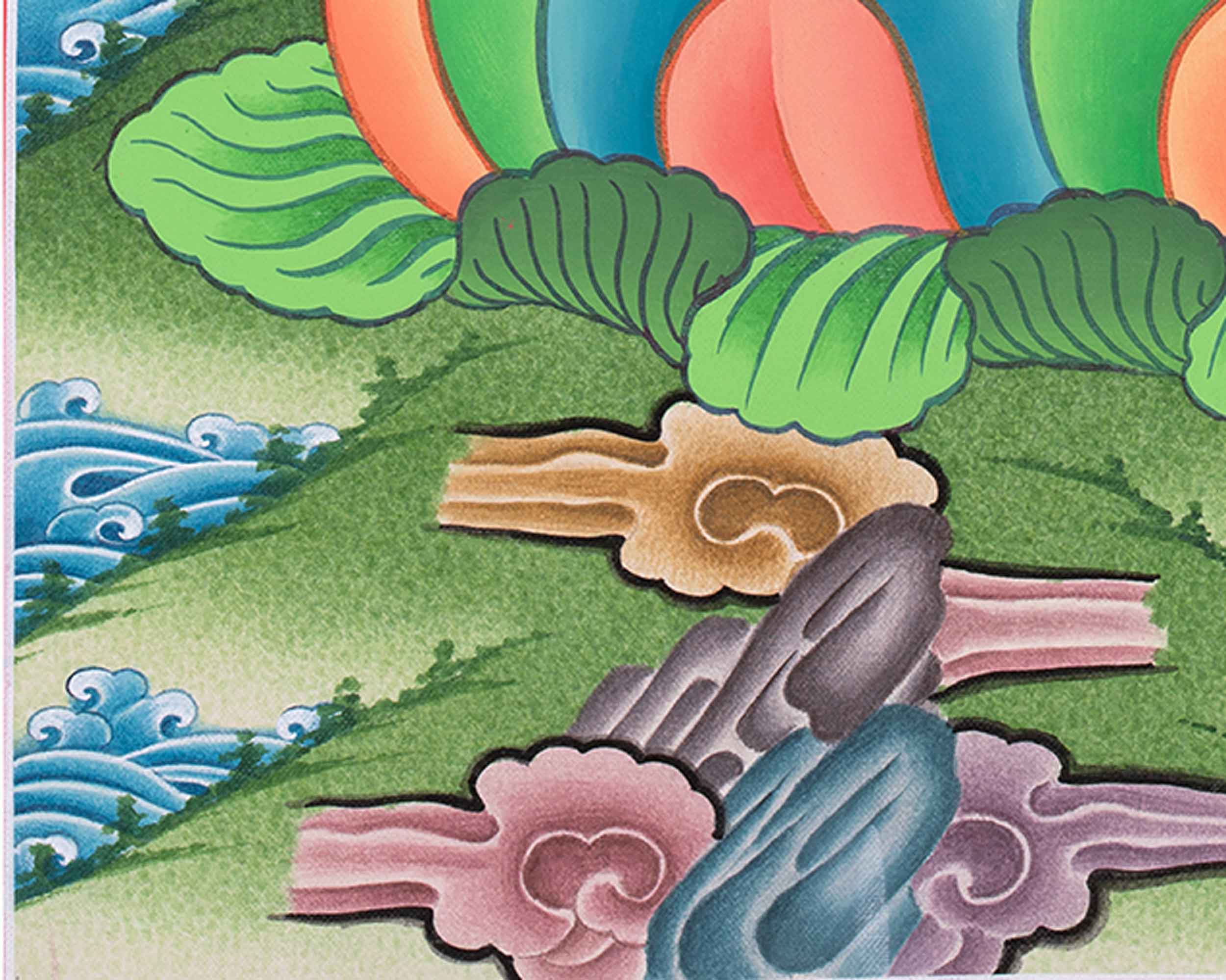Traditional Chenresig Thangka | The Bodhisattva Of Compassion | Religious Wall Decors