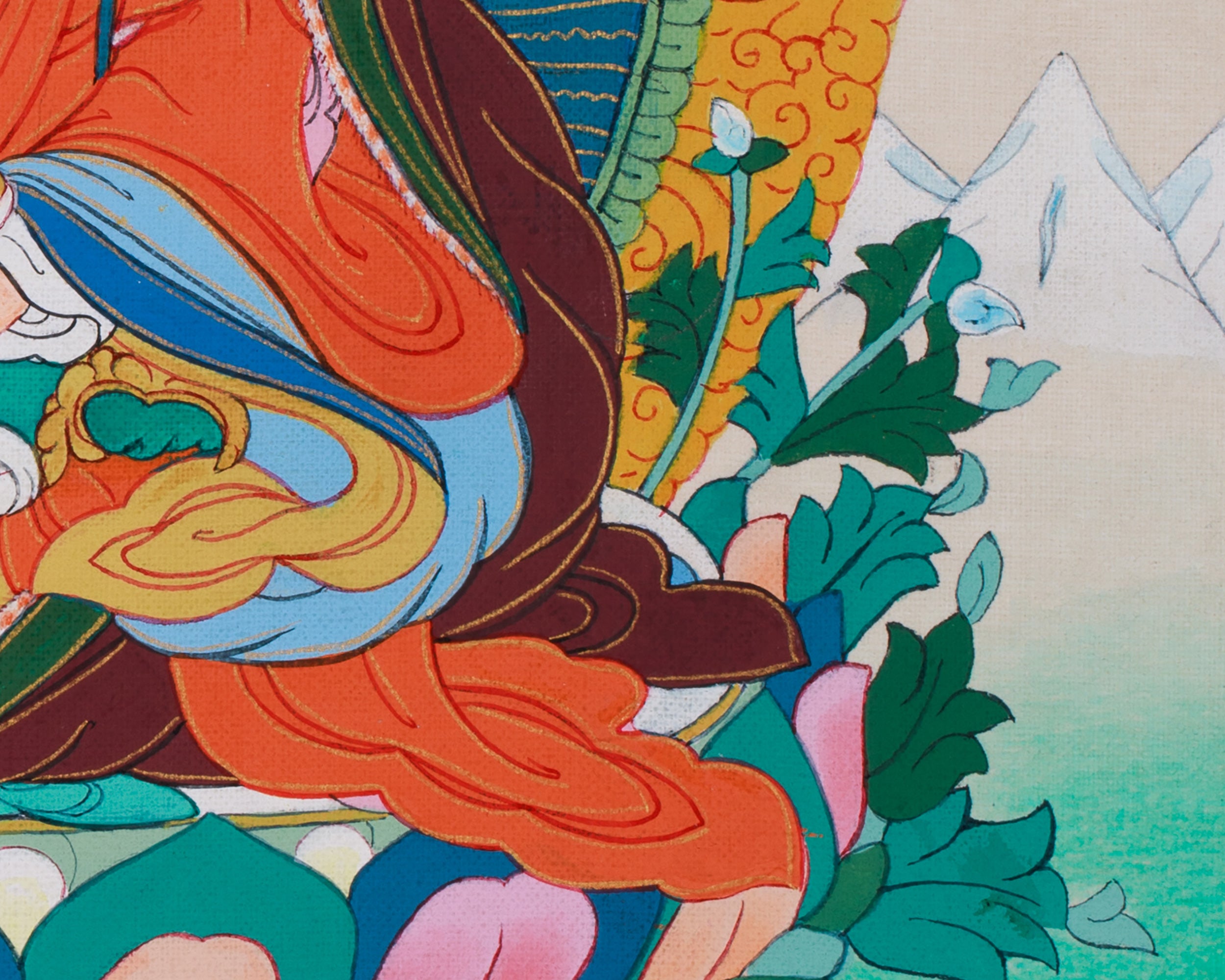 Enlightened Master, Guru Padmasambhava Thangka | Tibetan Buddhism