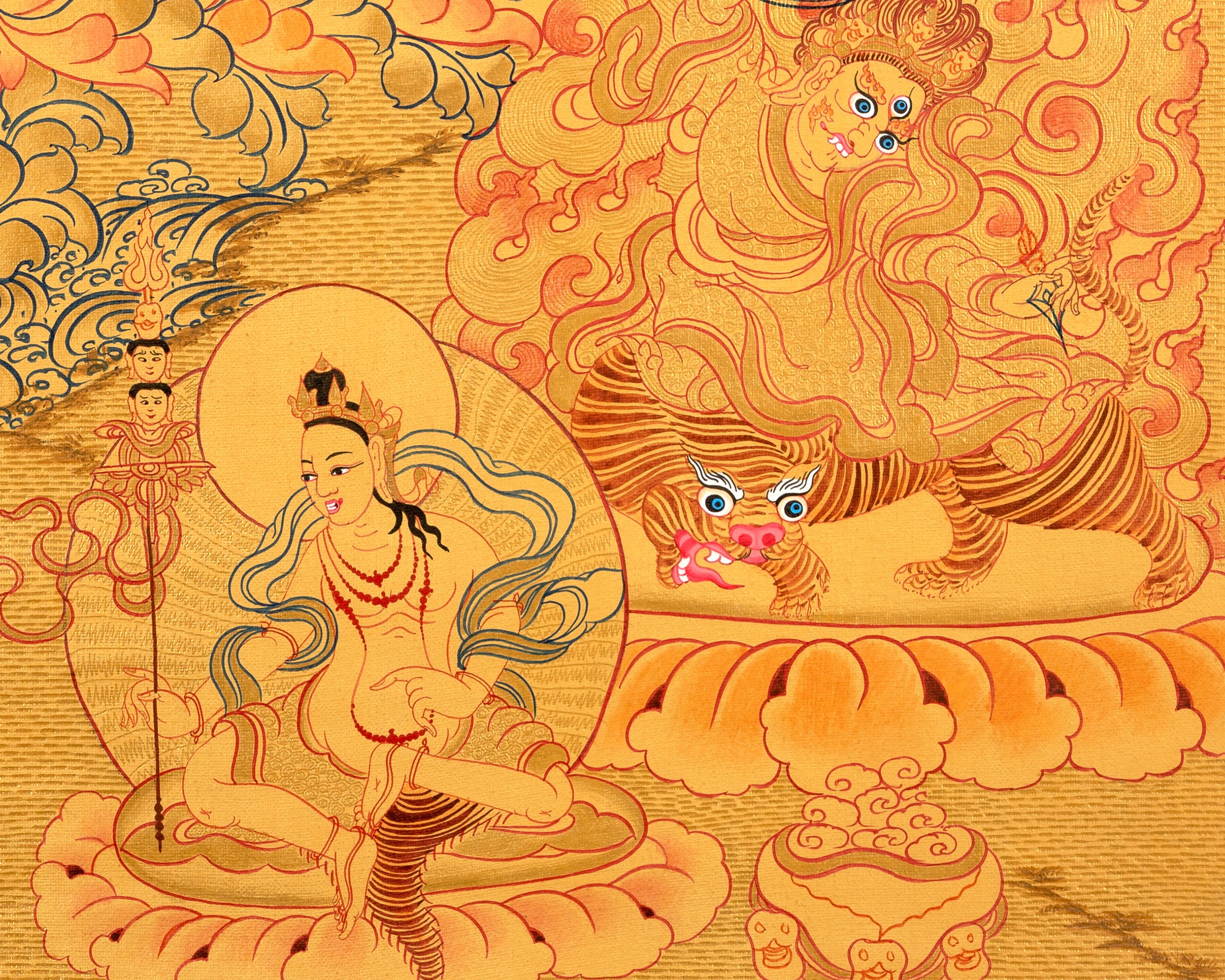 Guru Rinpoche Thangka | Hand Painted Buddhist Art | Wall Decors