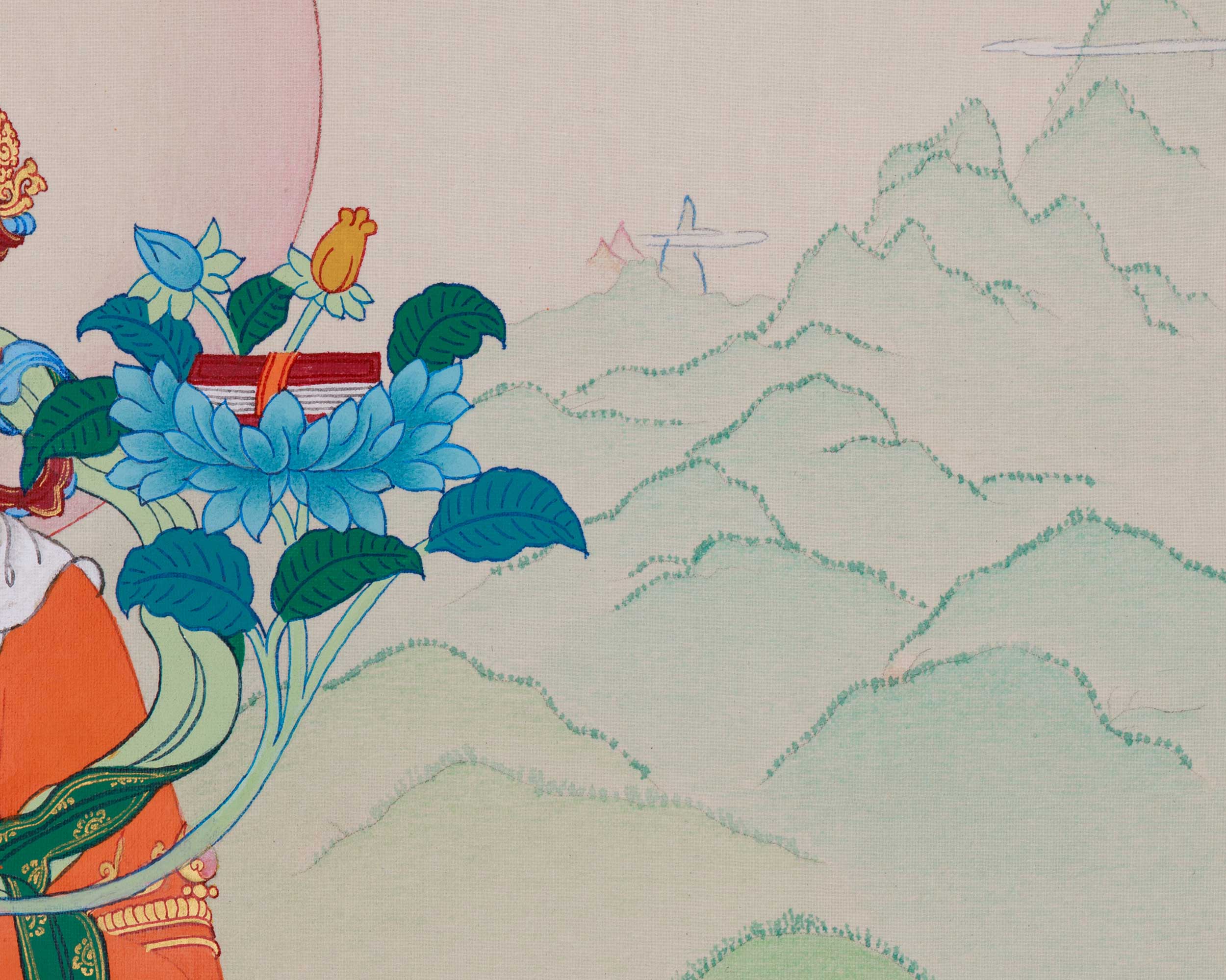 Thangka of Manjushri Wisdom Buddha | Enlightened Deity of Insight and Knowledge