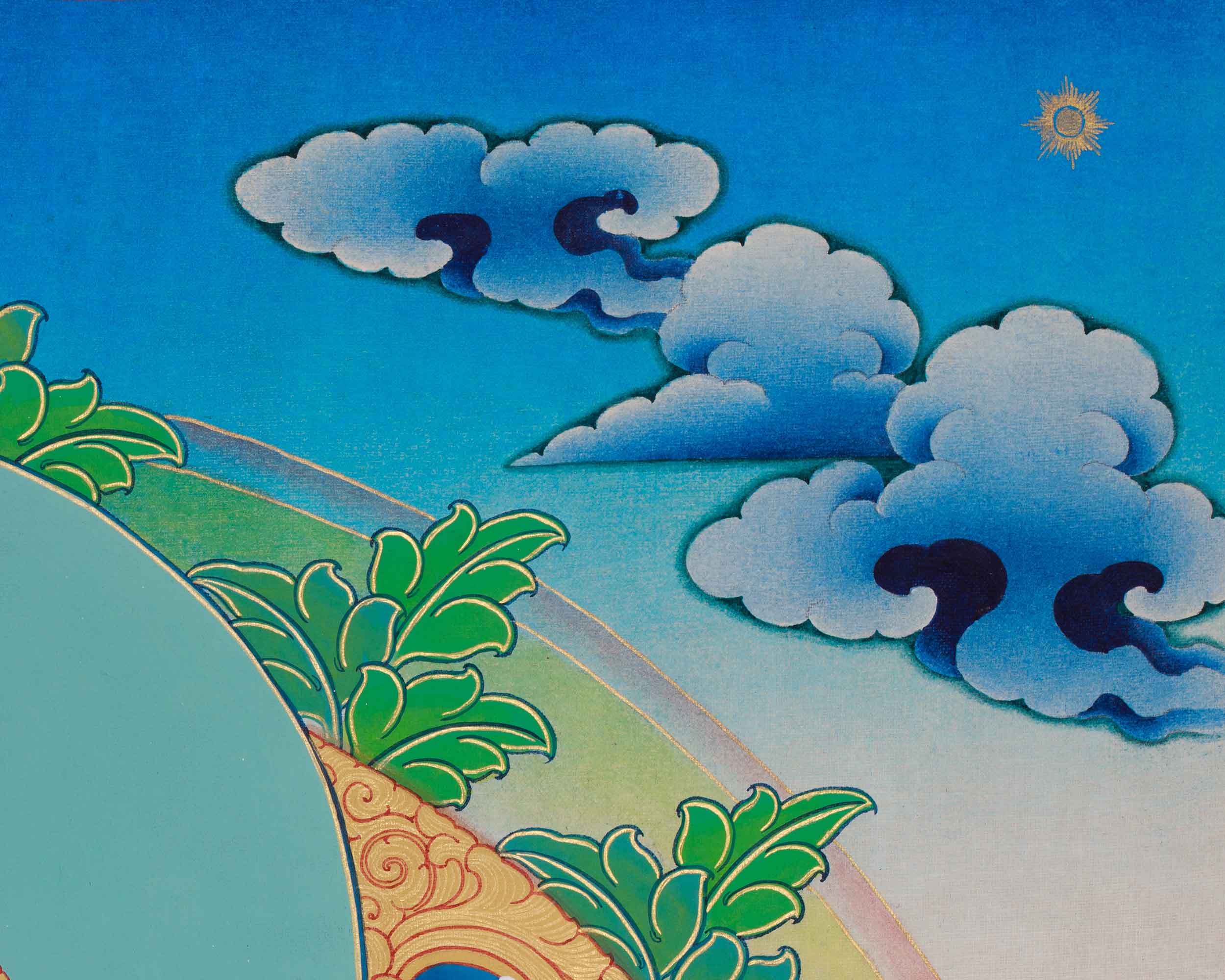 Traditional Red Chenrezig Thangka | Sacred Art of Compassion