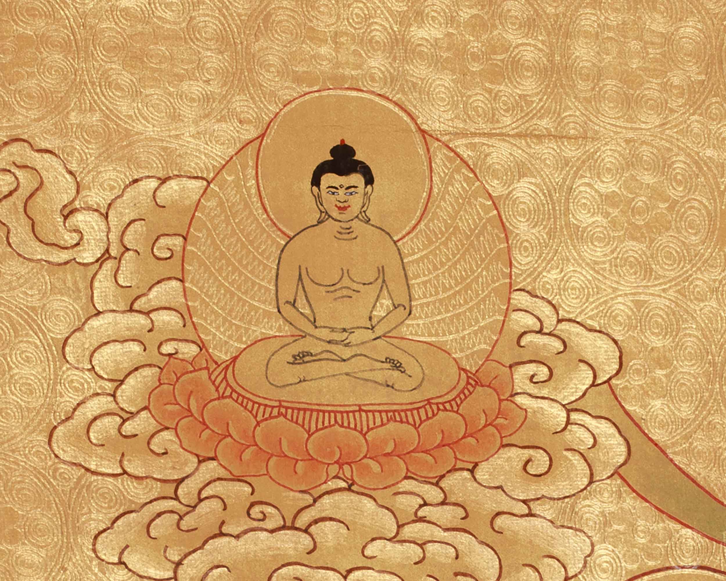 Vajradhara Lineage Thangka | A Divine Masterpiece of Tantric Teachings in Luminous Gold