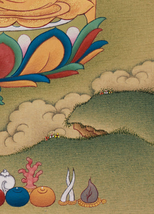 Wish-Fulfilling Red Tara Thangka | 24K Gold & LHASA Stone Pigments