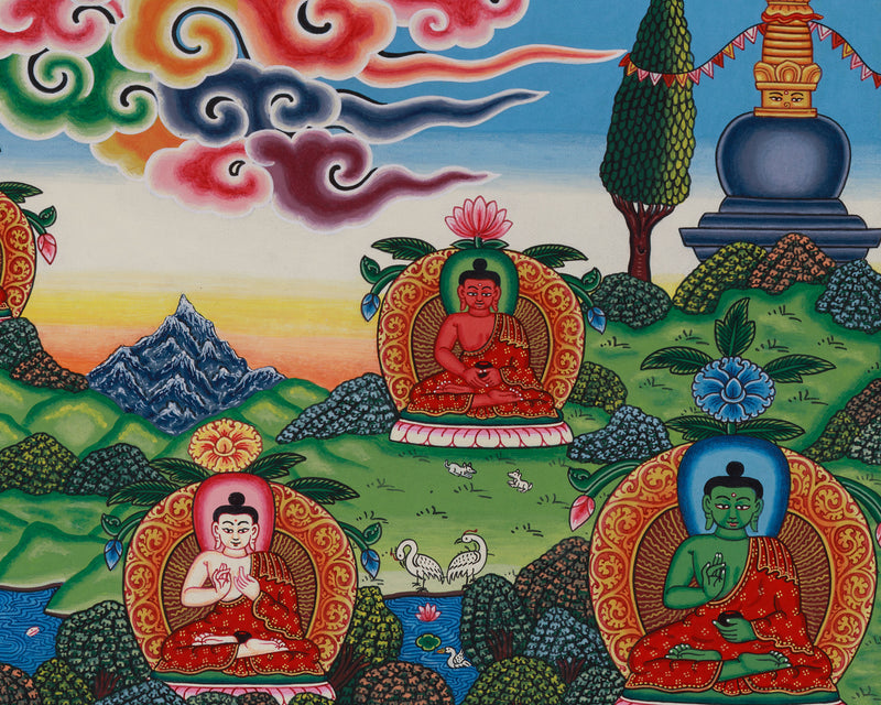 Goddess Saraswati Thangka | Sacred Art for Knowledge and Meditation