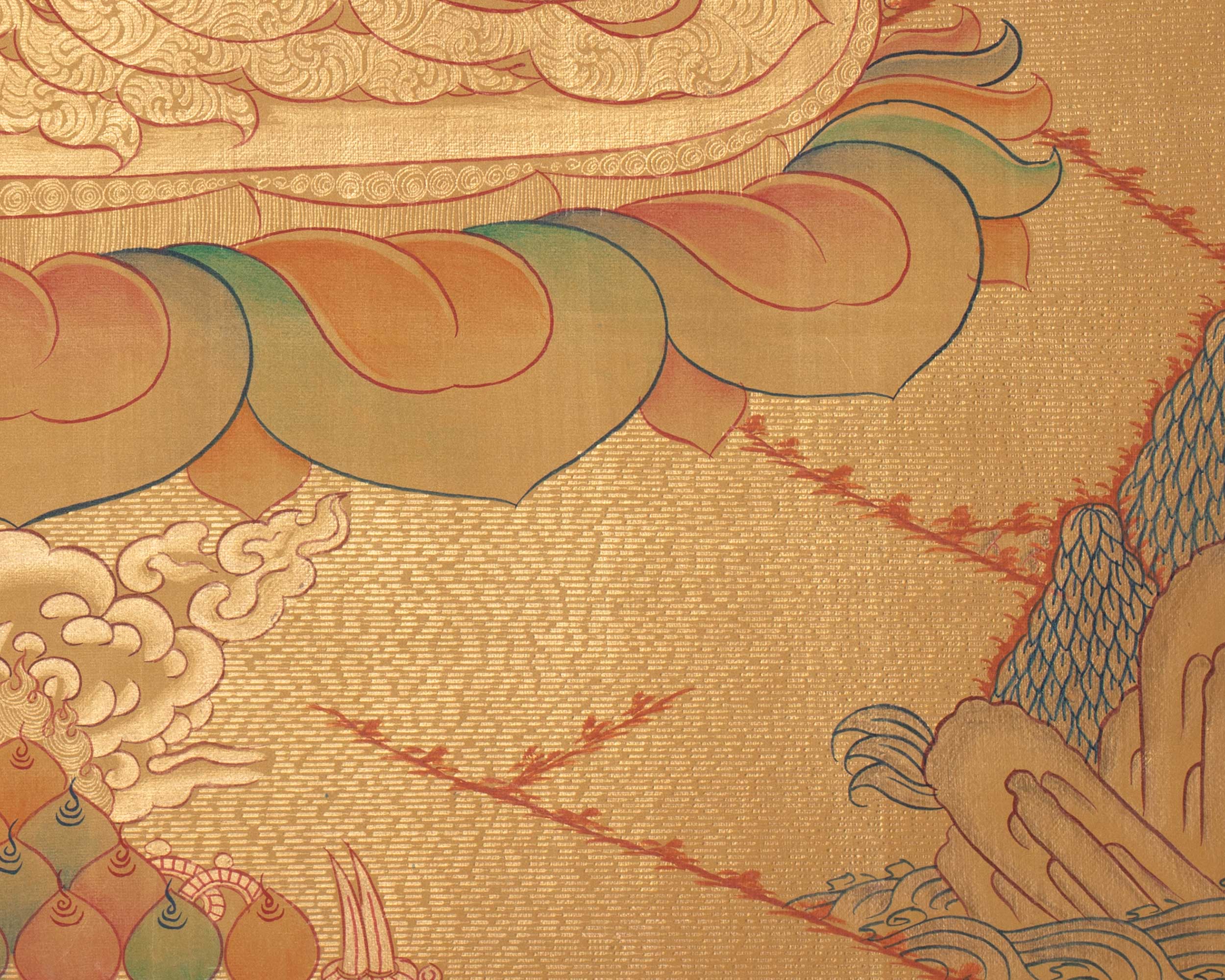 Gold Shakyamuni Buddha Thangka | Himalayan Art