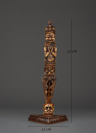 Handcrafted Vajrakila Buddhist Dagger | Ritual Phurba with Yak Bone