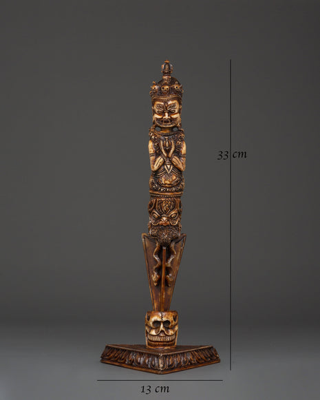 Handcrafted Vajrakila Buddhist Dagger | Ritual Phurba with Yak Bone