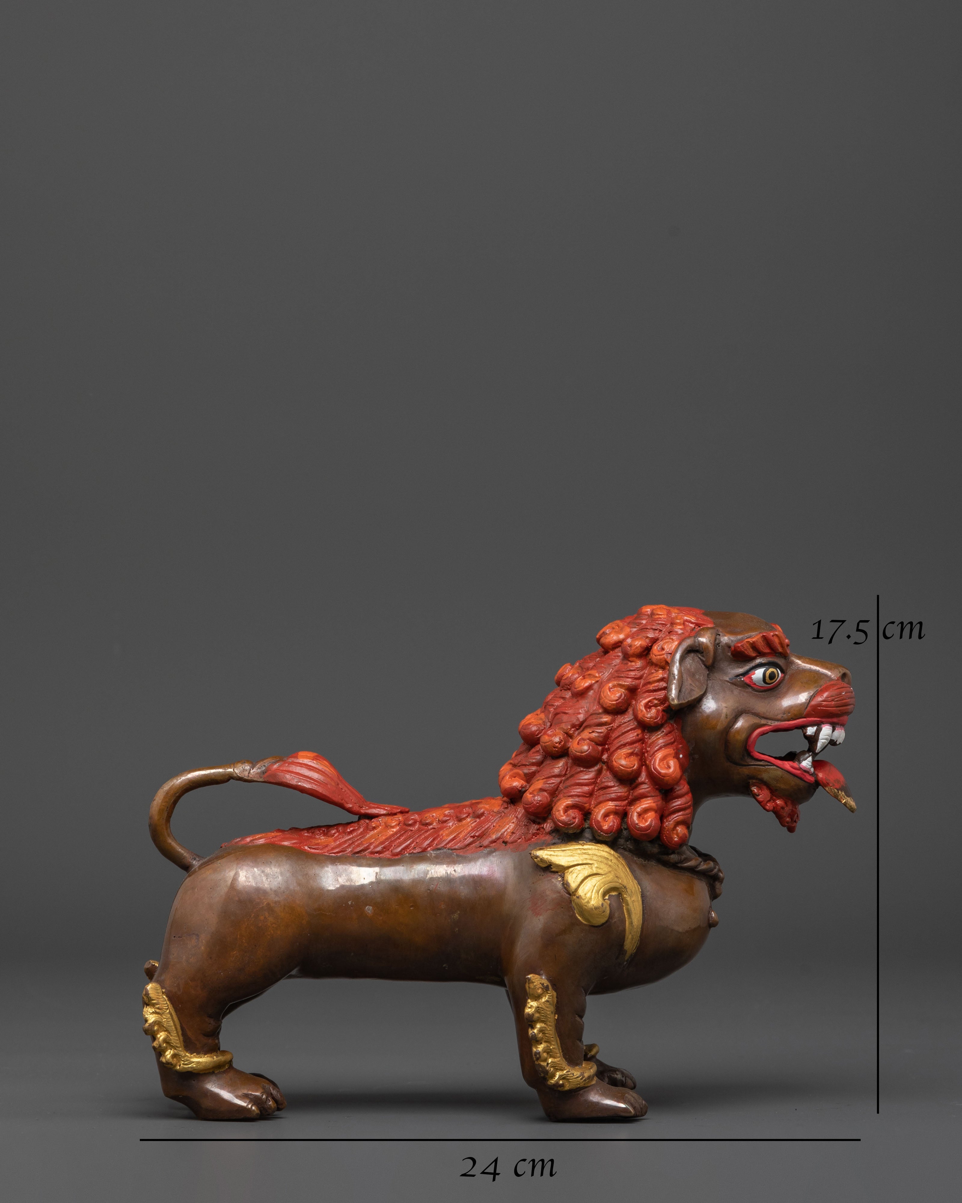Sacred Buddhist Protector Lion Pair | Tibetan Snow Lion Guardian Statues
