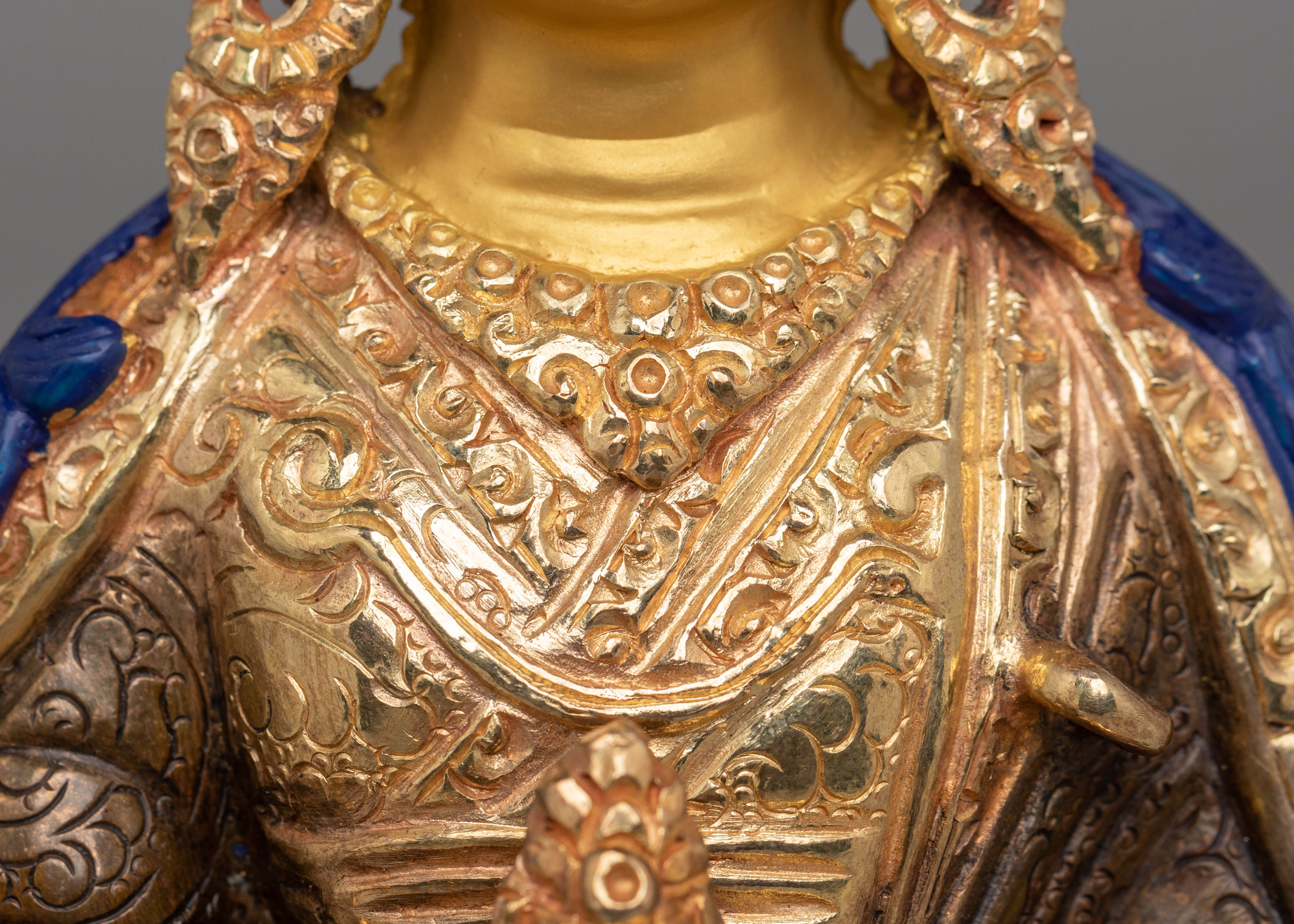 24k Gold Glided Statue of Guru Rinpoche | Divine Representation of Wisdom
