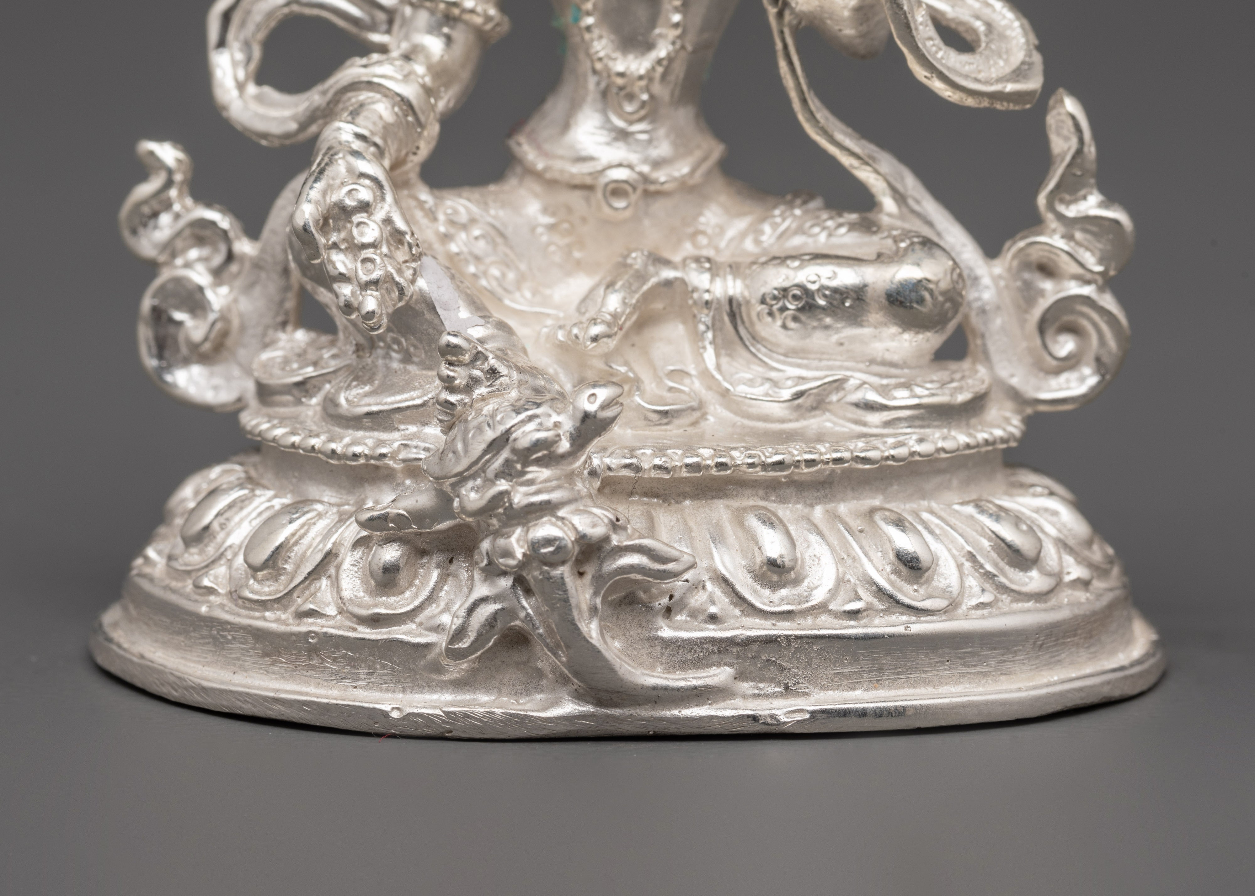 Handcrafted 98% Silver Lakshmi Idol | Spiritual Hindu Altar Statue