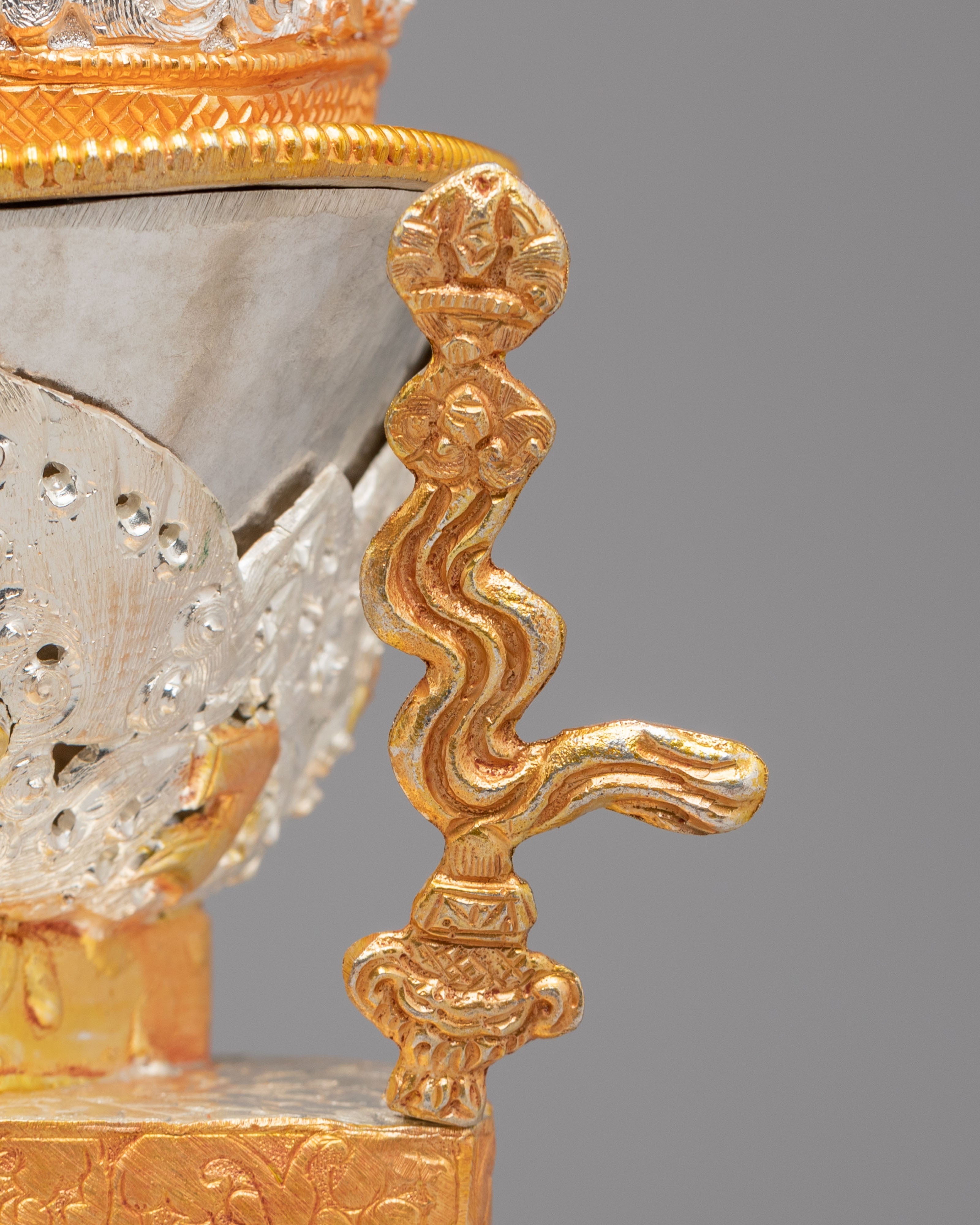 Buddhist Ritual Kapala Set | Gold and Silver Plated Vessels