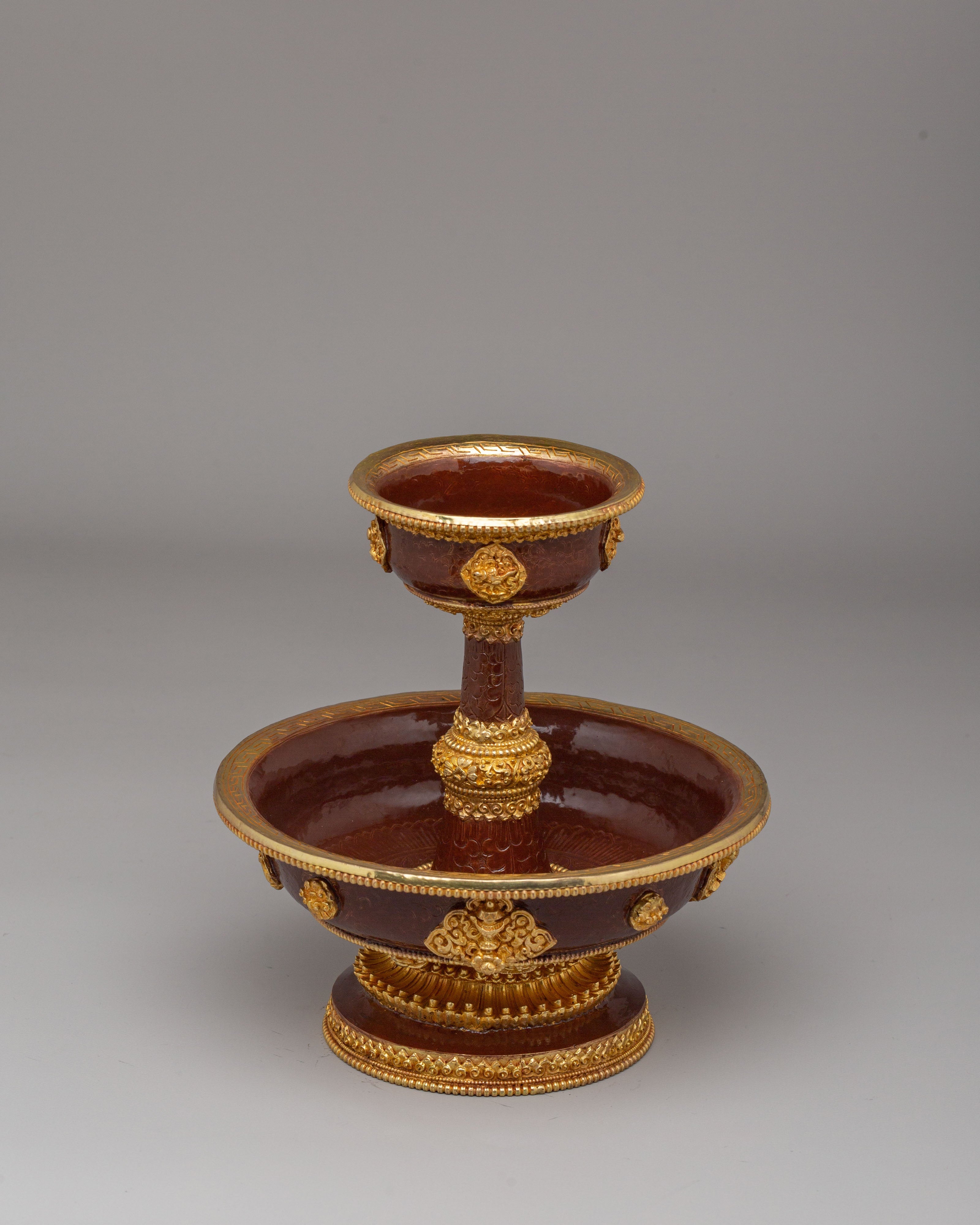 Tibetan Serkyem Set for Ritual Use | Buddhist Offering Bowl