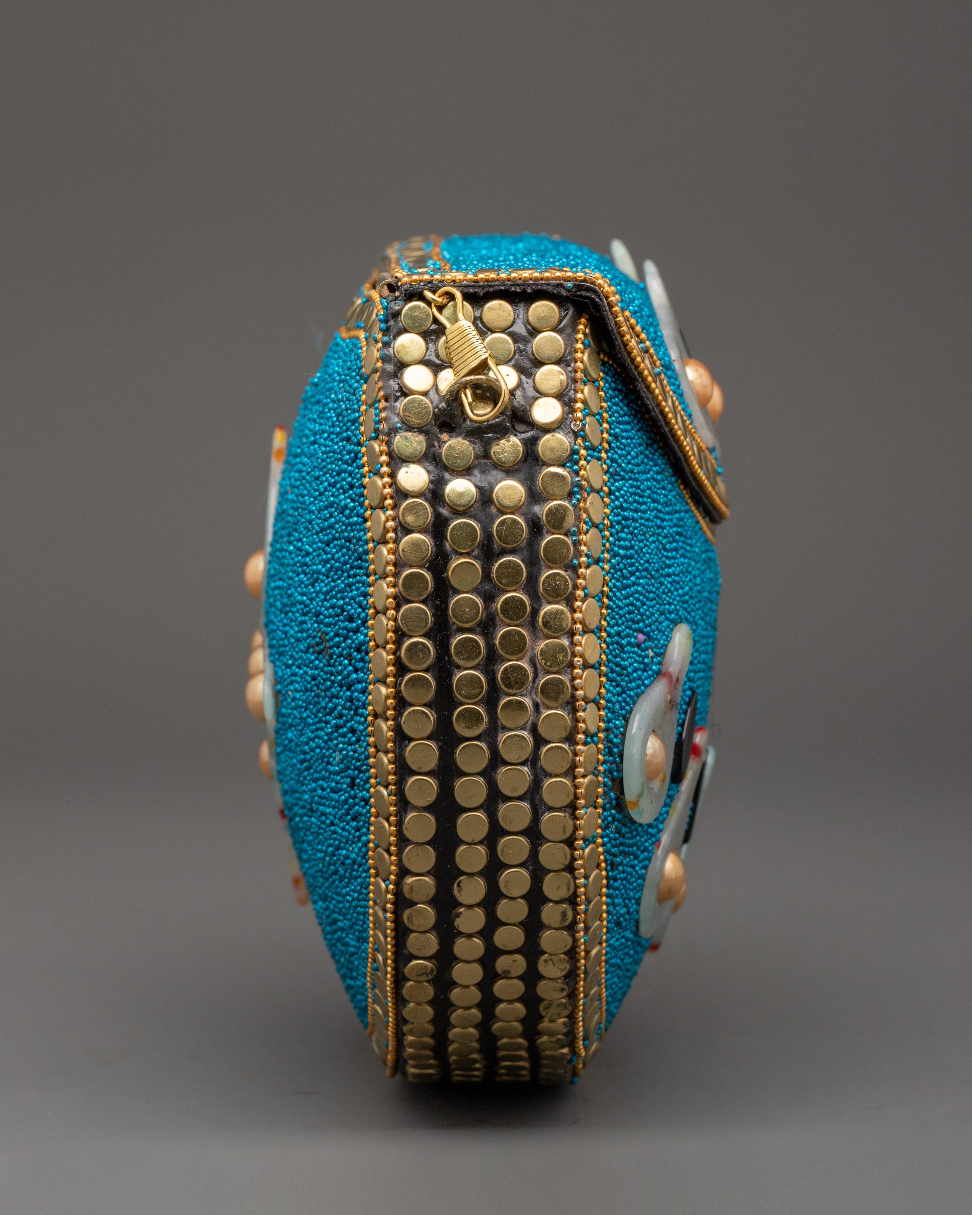 Handcrafted Beaded Side Bag | Clutch with Pearls