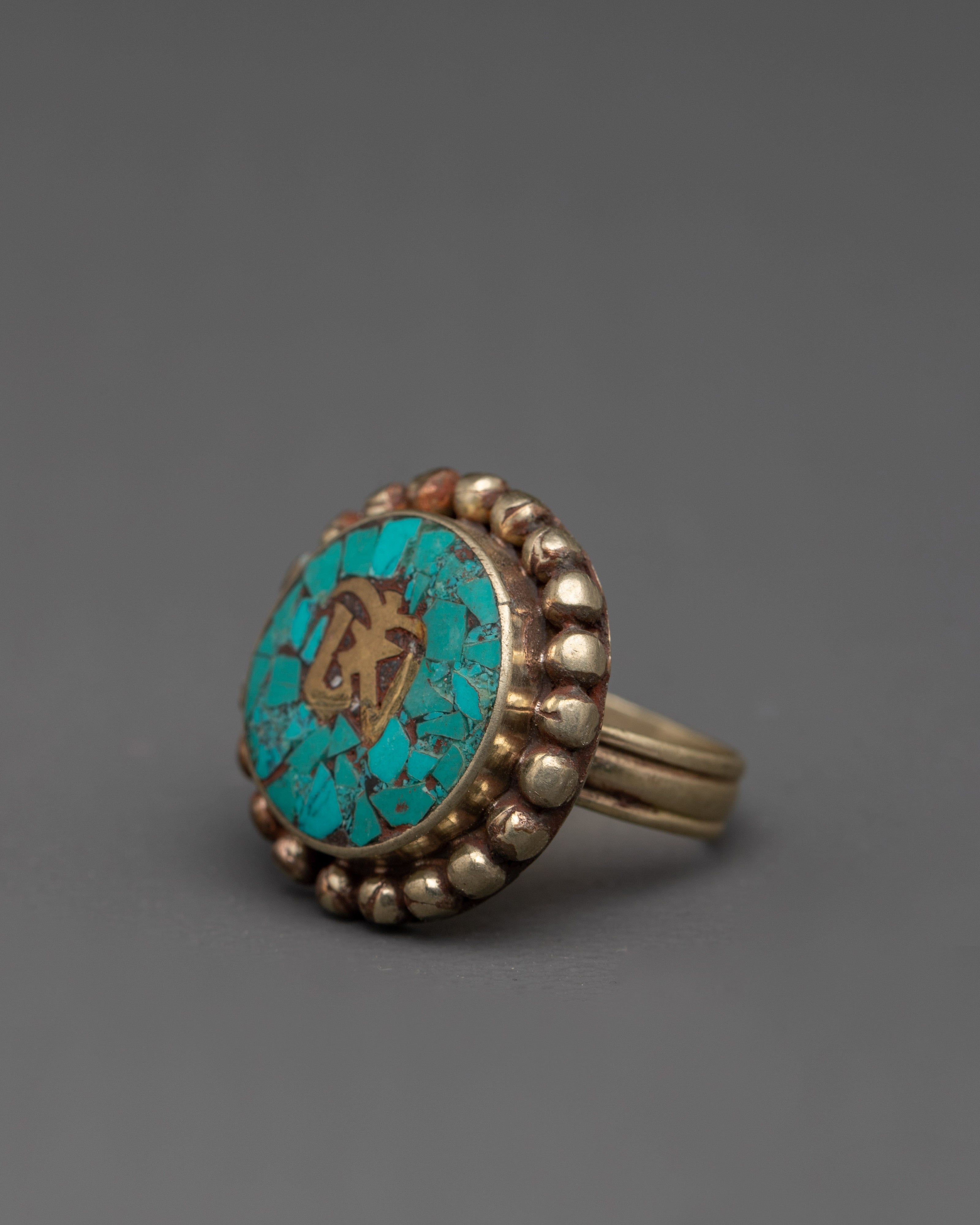 Handmade Tibetan Turquoise Ring | Unique Spiritual Jewelry