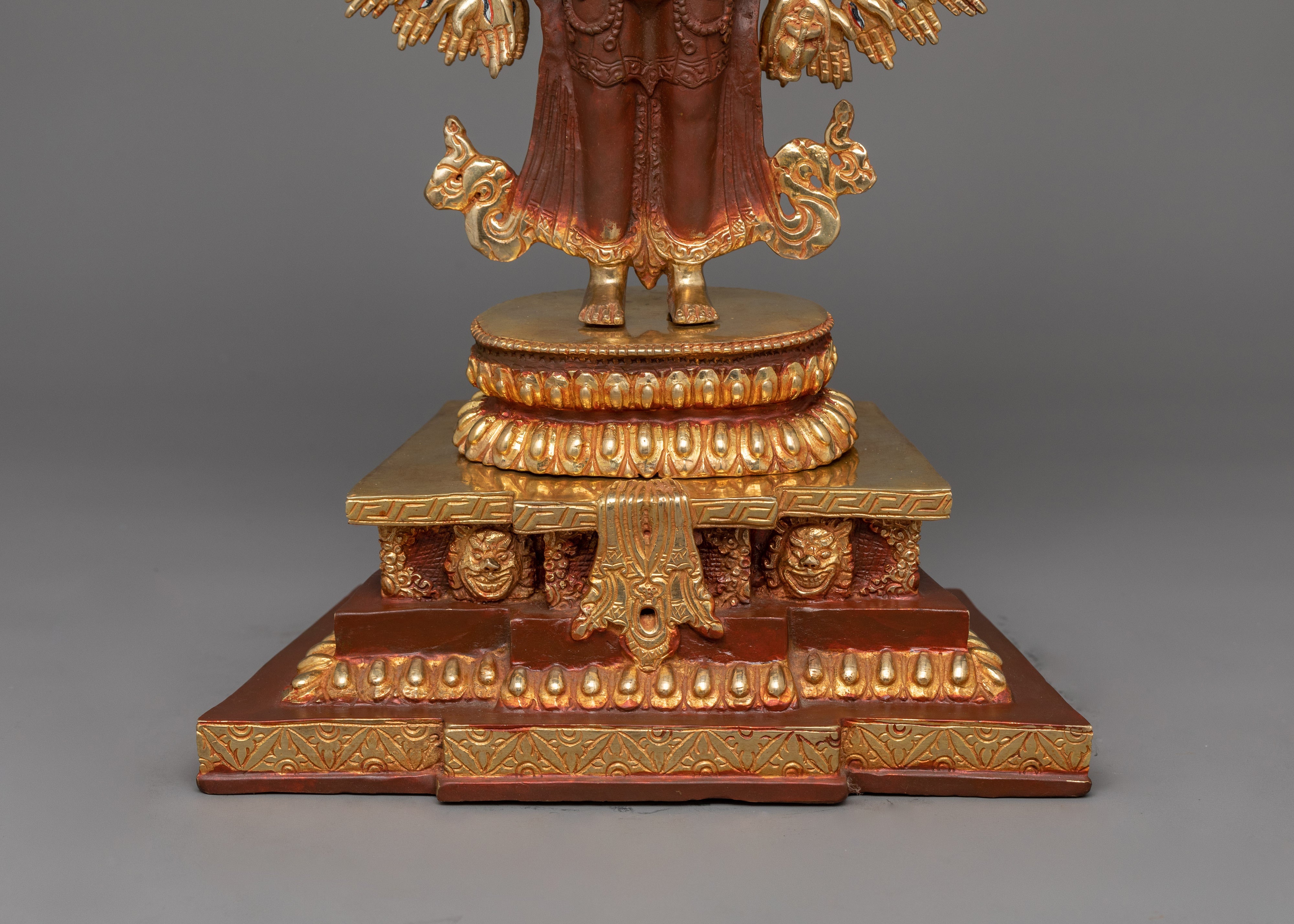 1000 Armed Chenrezig Deity | 24K Gold Gilded Copper Artwork