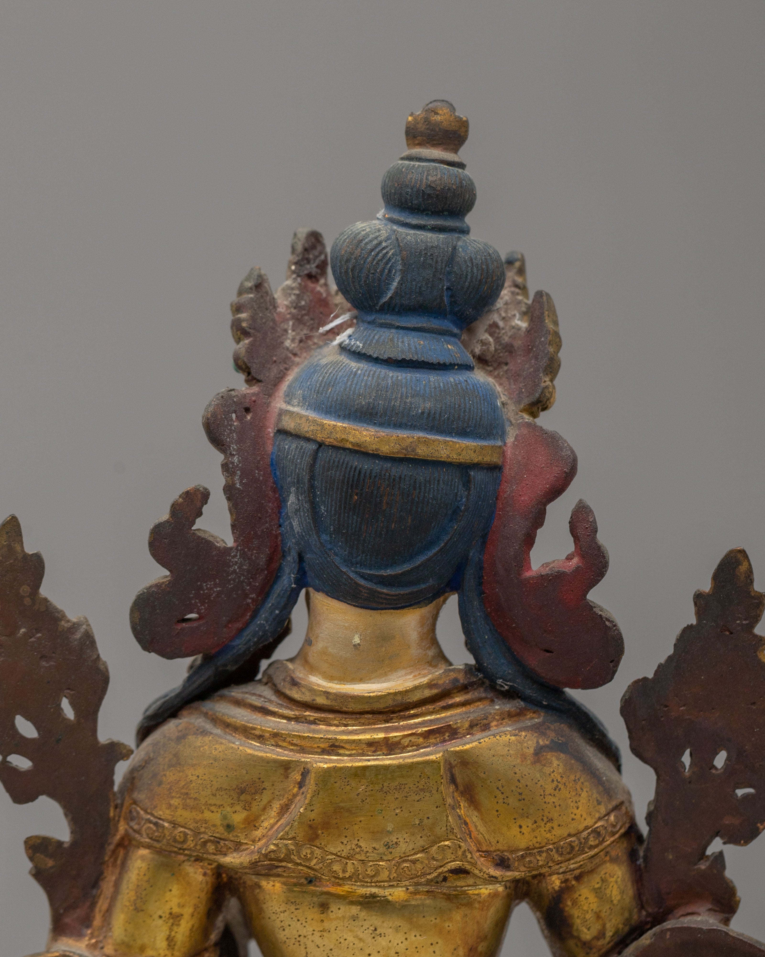 Himalayan Green Tara Altar Statue | Handmade Figurine for Spiritual Decor