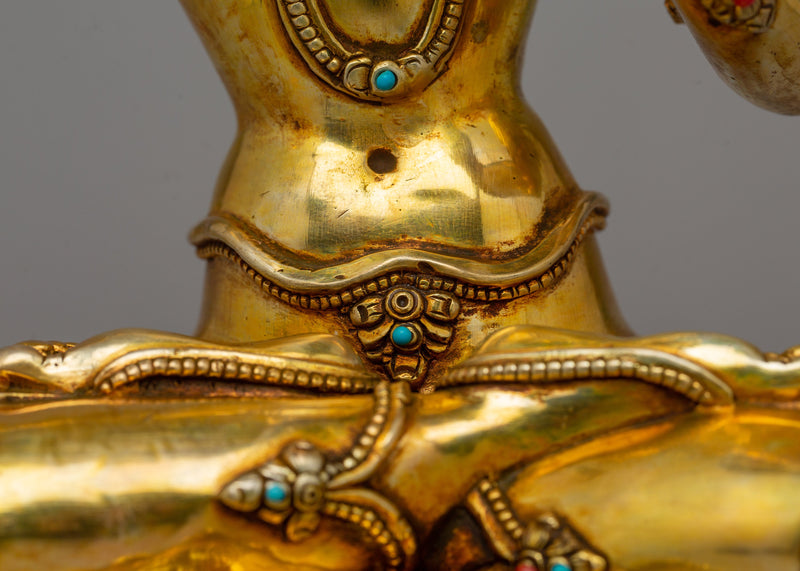 Manjushri Statue Gold-Plated | Buddhist Deity of Wisdom