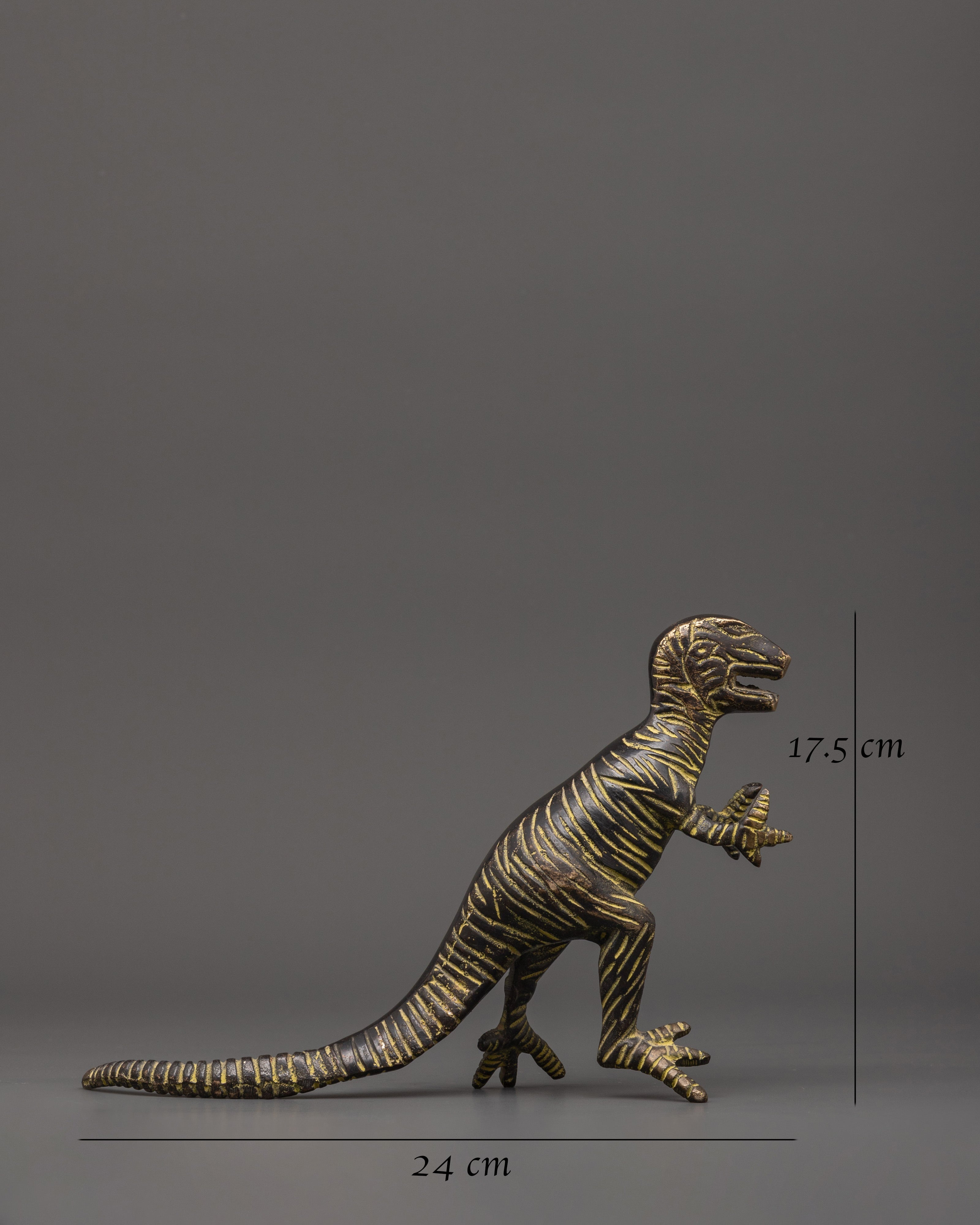 Brass Dinosaur Sculpture for Home Decor | Unique Statue for Kids Room or Office Desk