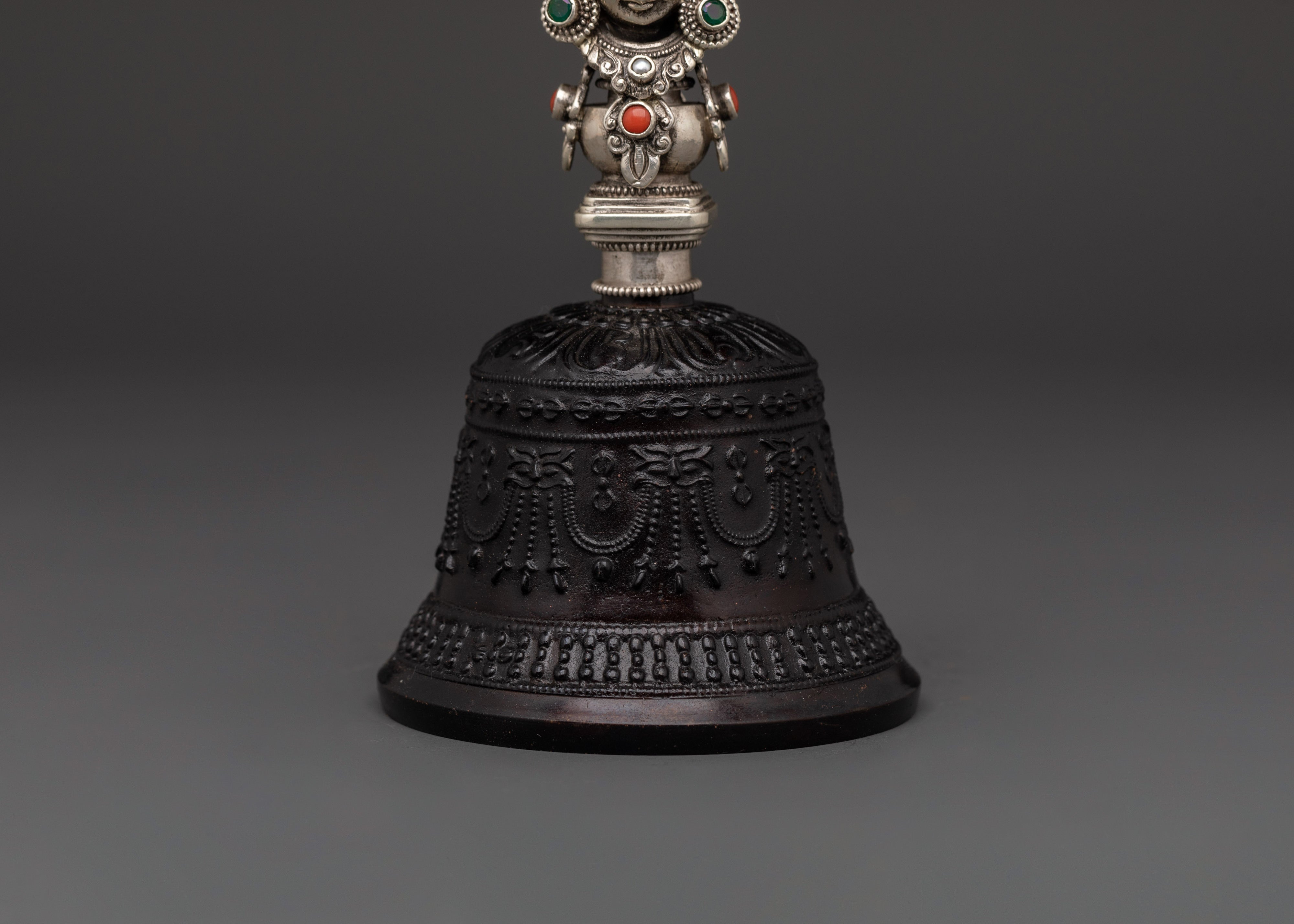 Silver-Plated Tibetan Bell and Vajra Set | Buddhist Healing Practices Item