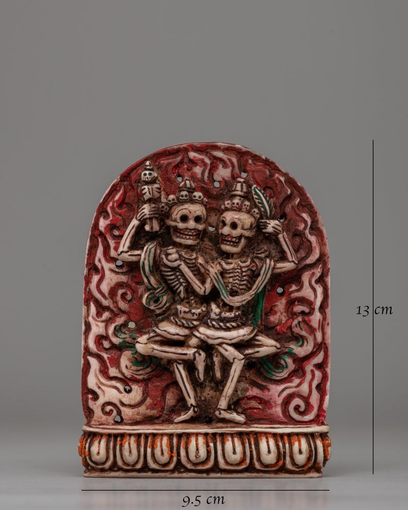 Dancing Couple Citipati | 13cm Ethically Sourced Buffalo Bone