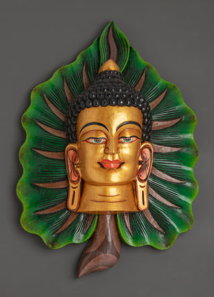 Buddha Wall Hanging on Bodhi Leaf