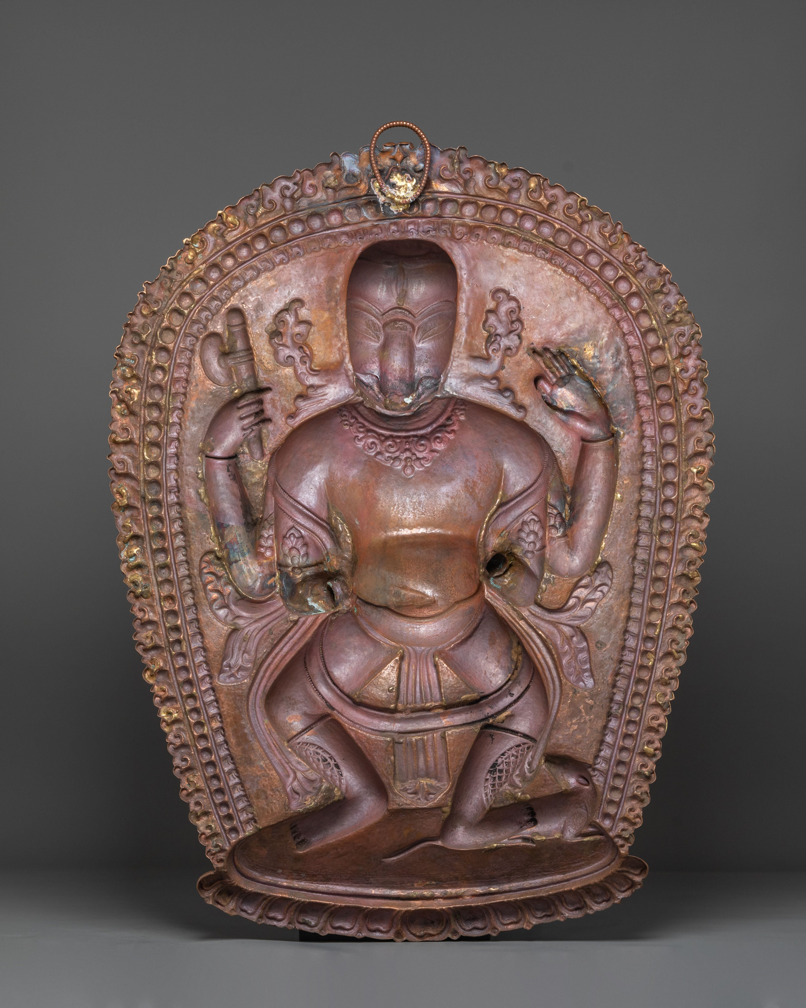 Handcrafted Copper Ganesha Wall Hanging | Spiritual and Decorative Art for Home