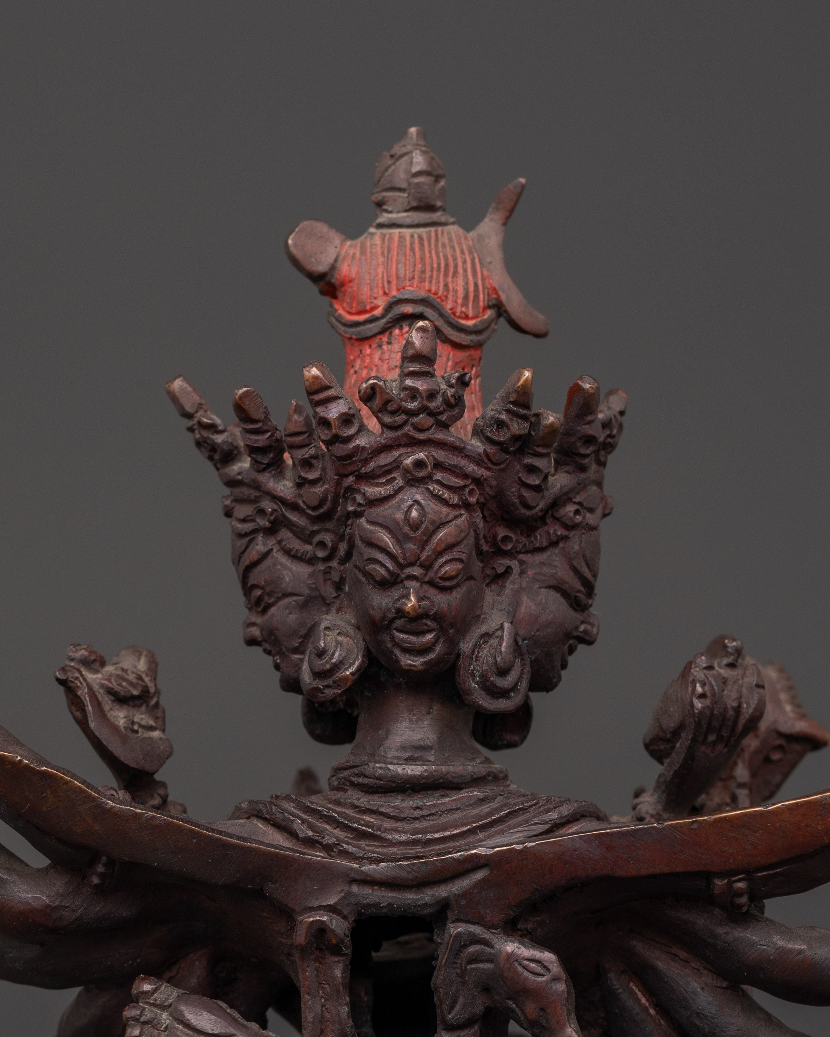 Chakrasambhara Deity Statue | Oxidized Copper Tantric Yab Yum Figurine