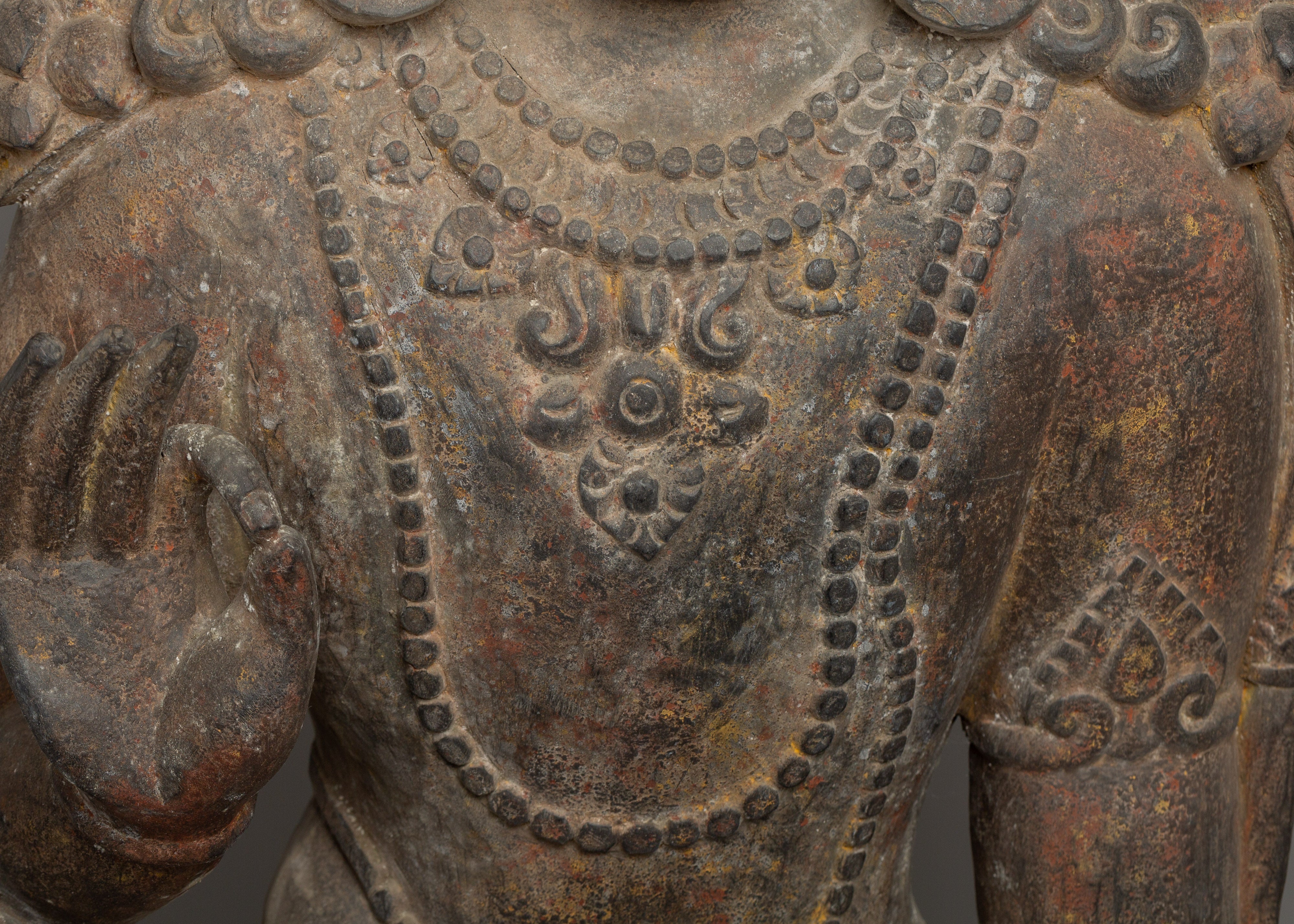 Handcarved Wooden Lokeshwor Statue | Divine Buddhist Protector
