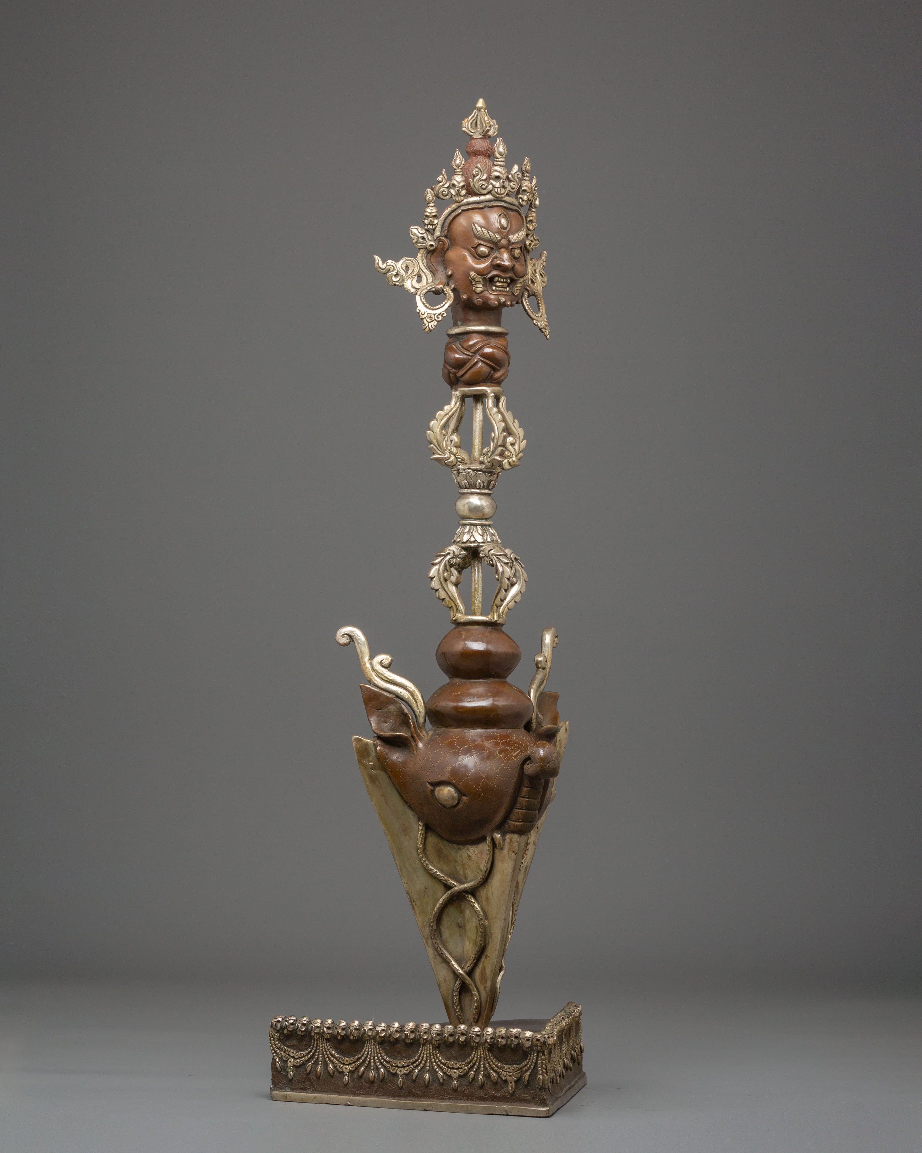 Sacred Phurba Meditation Tool | Tibetan Ritual Dagger with Vajra Designs