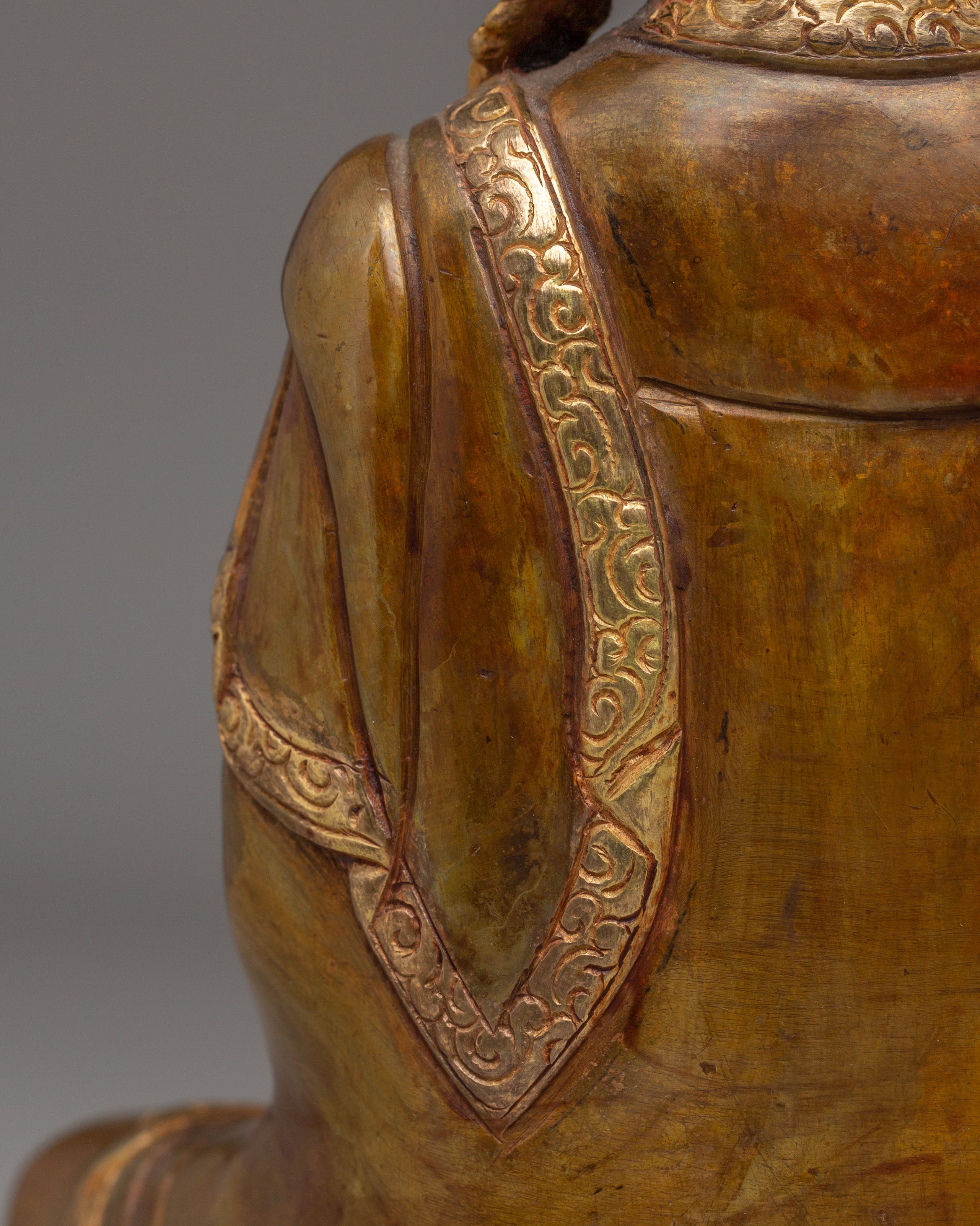 Crowned Shakyamuni Buddha Statue | Handcrafted Gold-Plated Tibetan Buddha