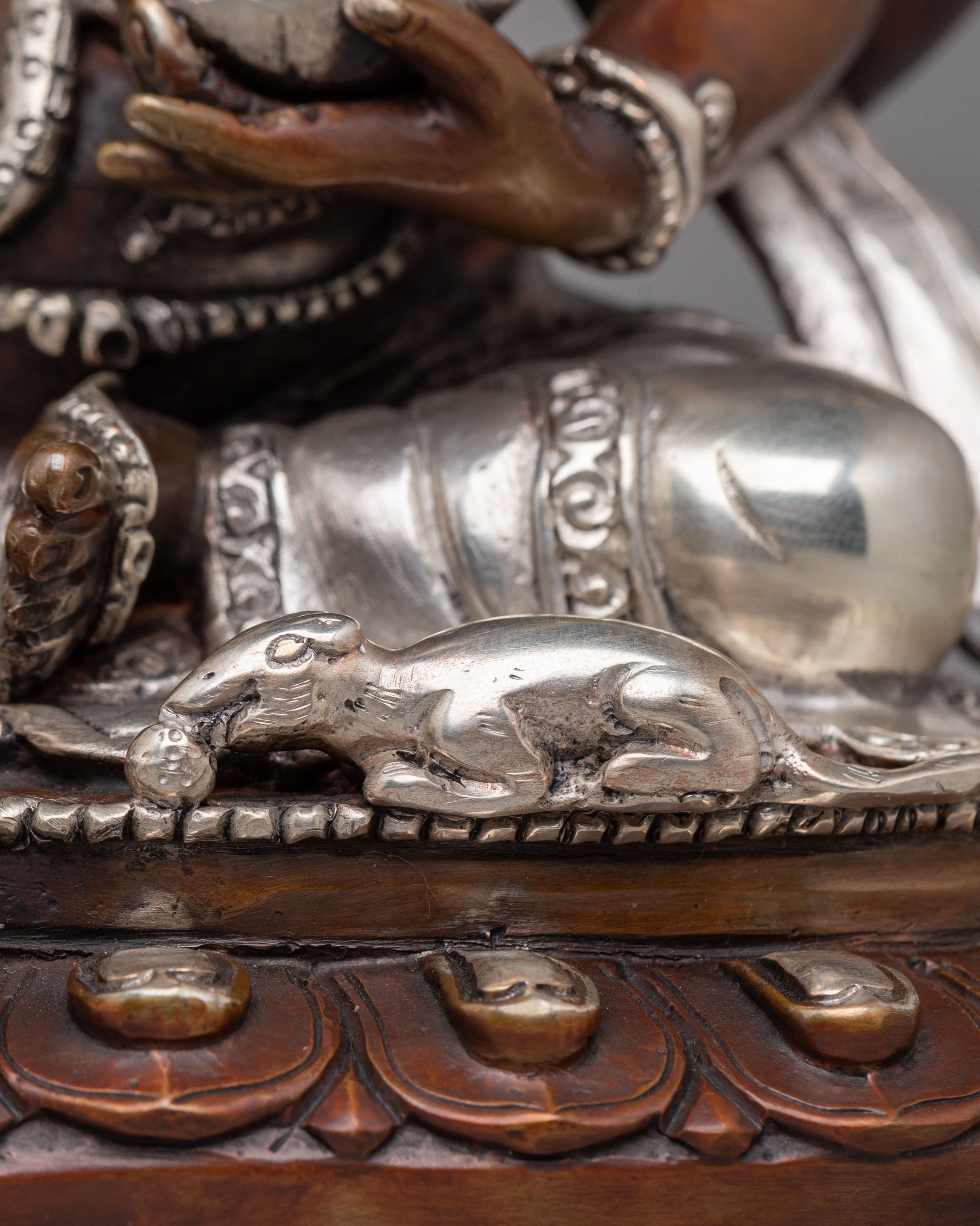 Handcrafted Lord Ganesha Statue | Oxidized Copper Body with Silver Plating