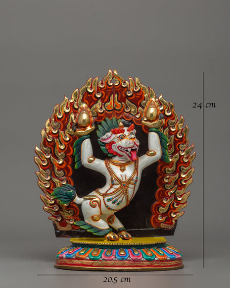 Gold-Plated Copper Foo Dog Lion Set | Guardian Statues for Shrines