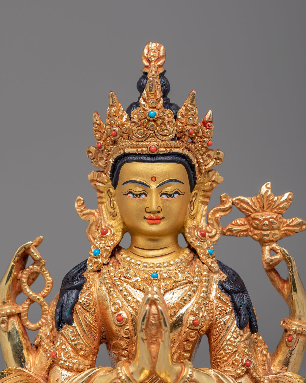 Sacred Chenrezig Deity Statue | Traditional Himalayan Artwork