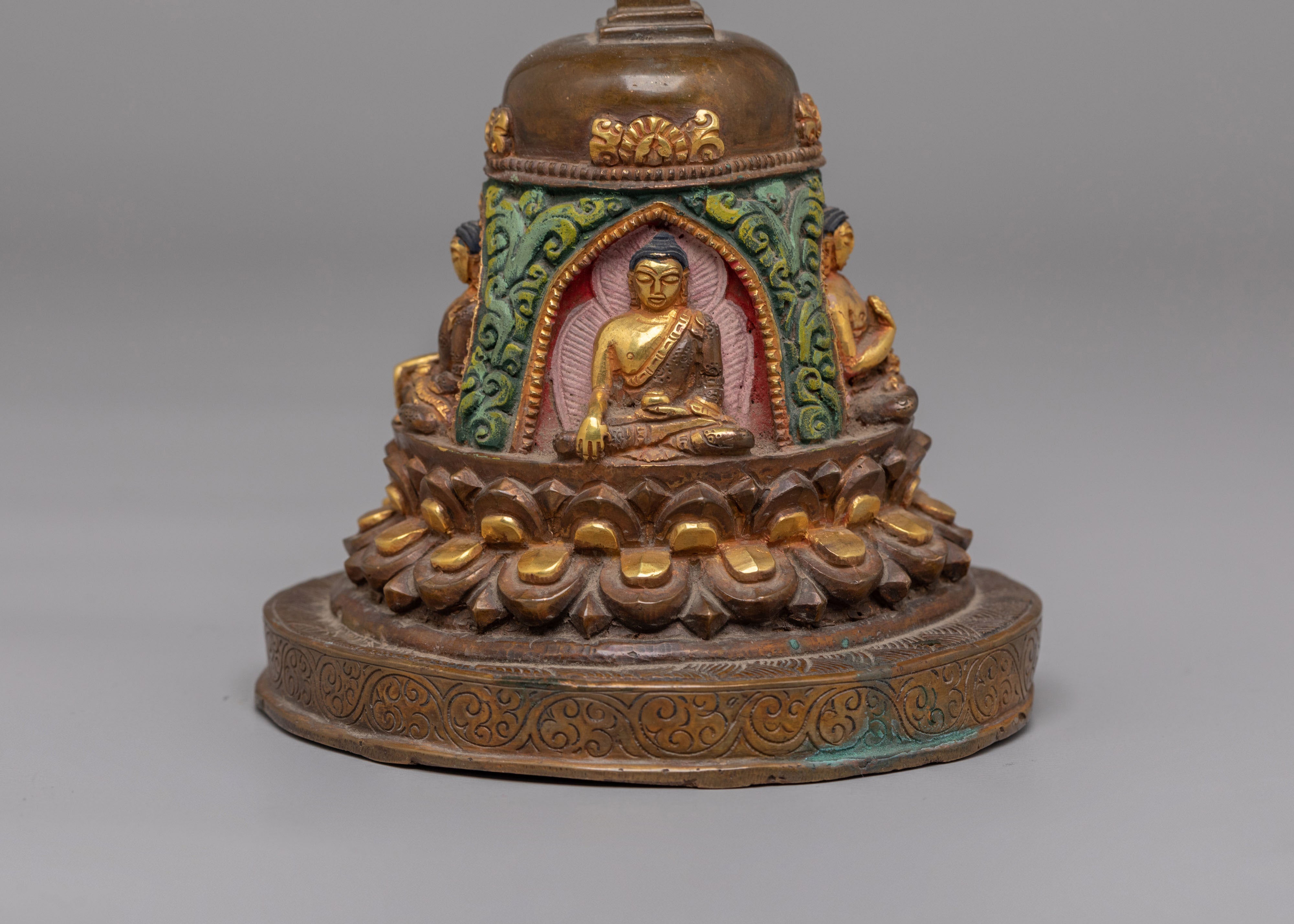 Ritual Stupa With Buddha Deities | Symbol Of Peace And Enlightenment