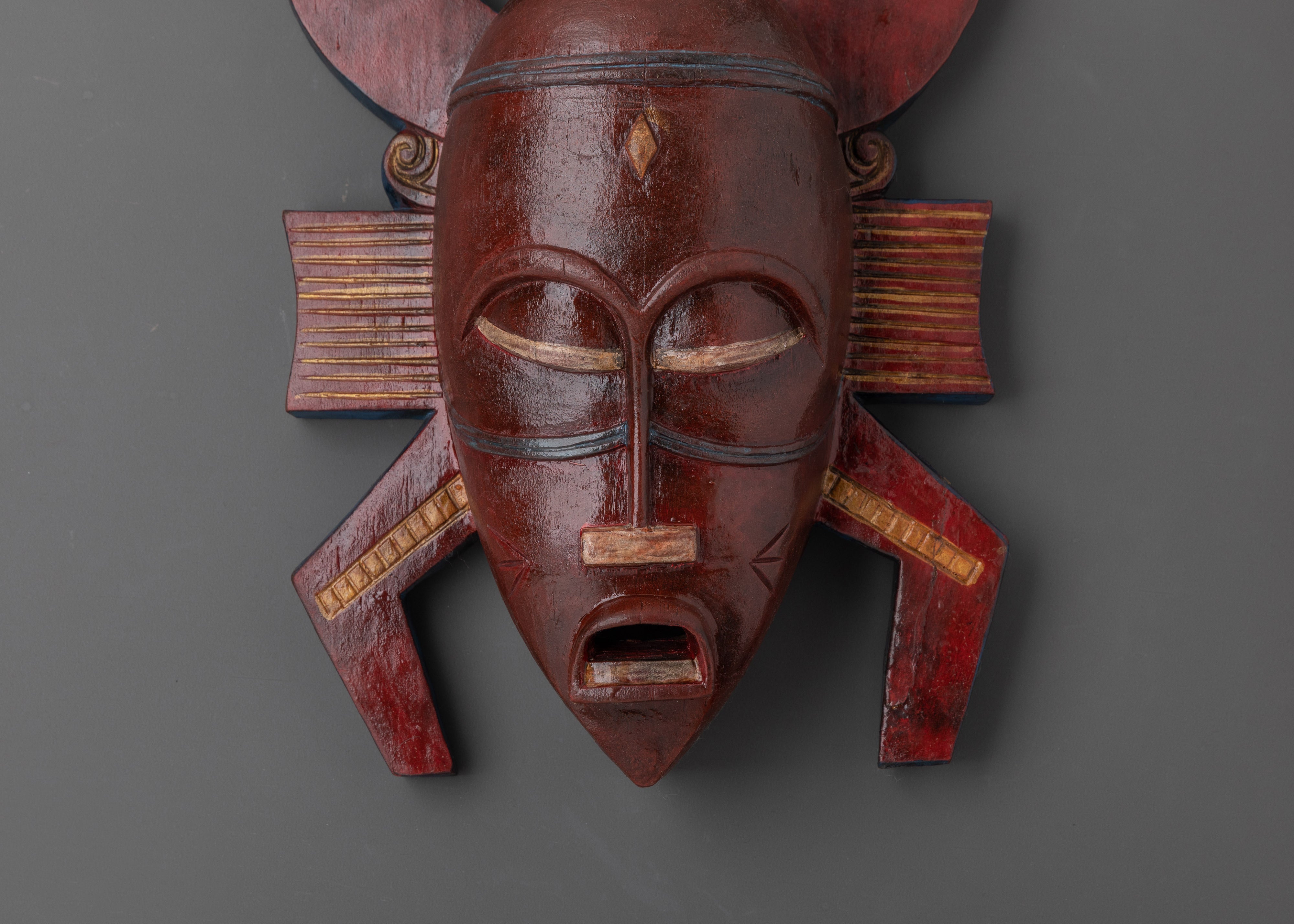 Traditional Tribal Wooden Wall Hanging | Handcrafted Wood Mask Decor