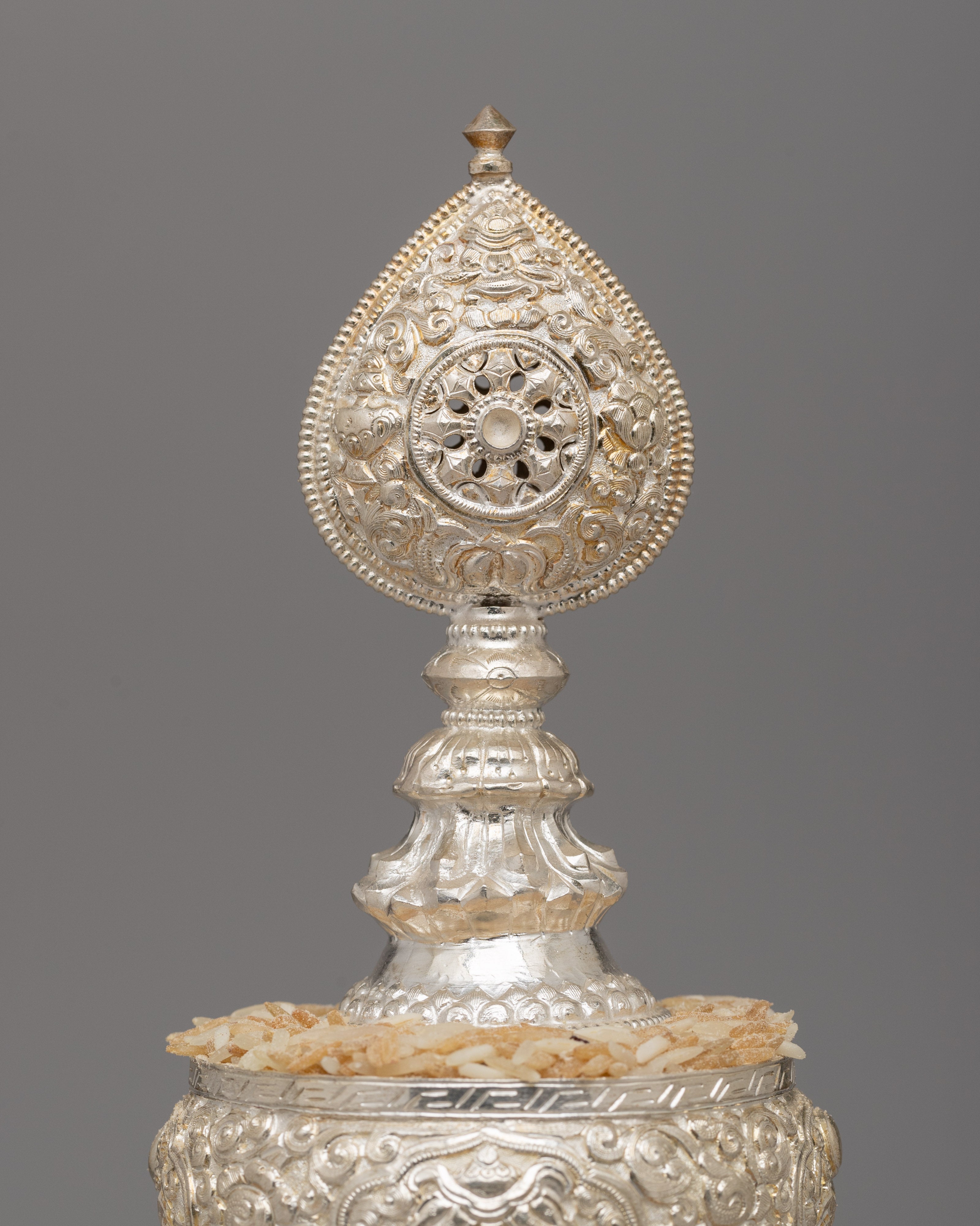 Buddhist Ritual Silver-Plated Mandala : Symbol of Spirituality and Craftsmanship | Buddhist Ritual Artifact