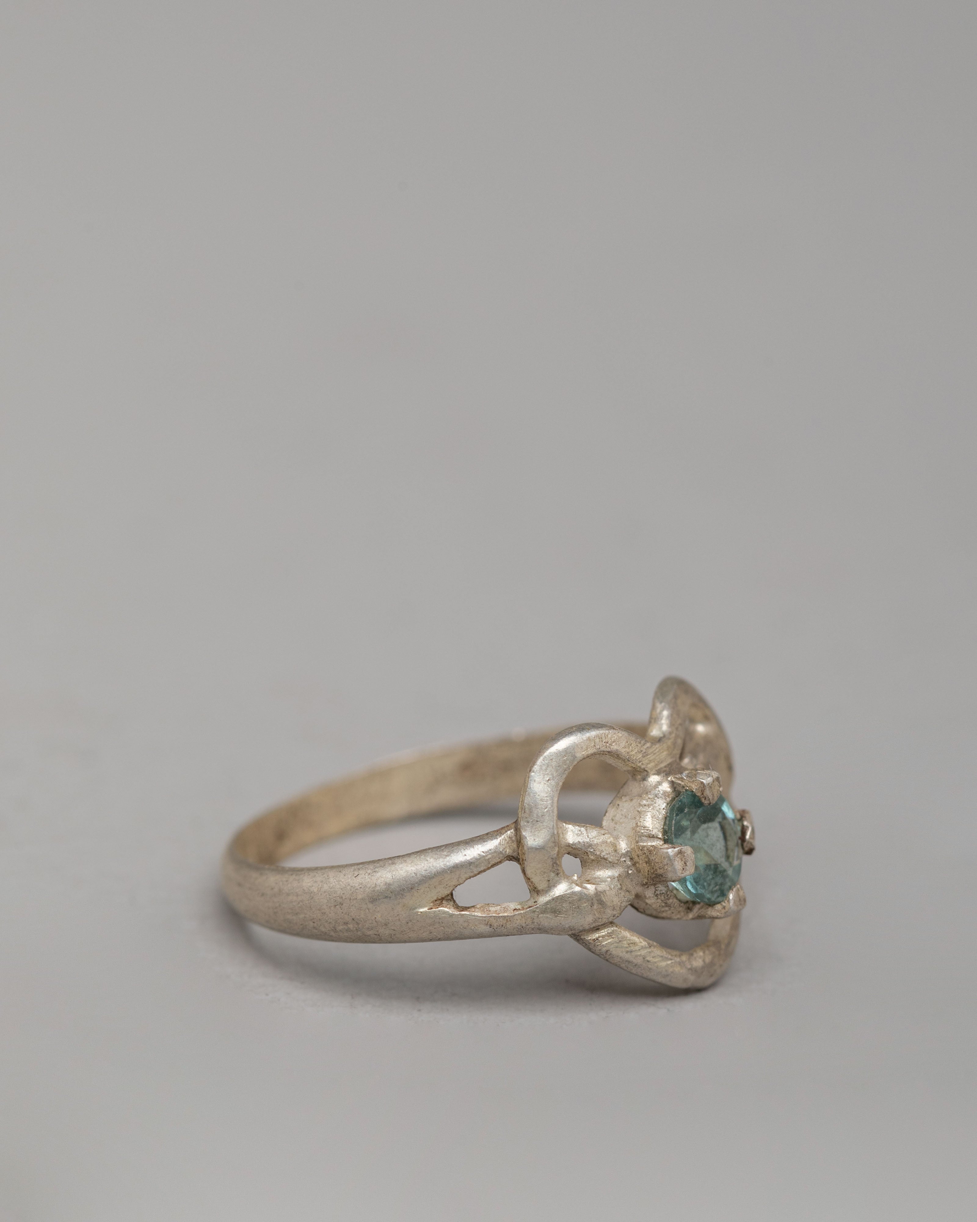 Three Piece Silver Ring Set | Handcrafted Natural Zircon Rings
