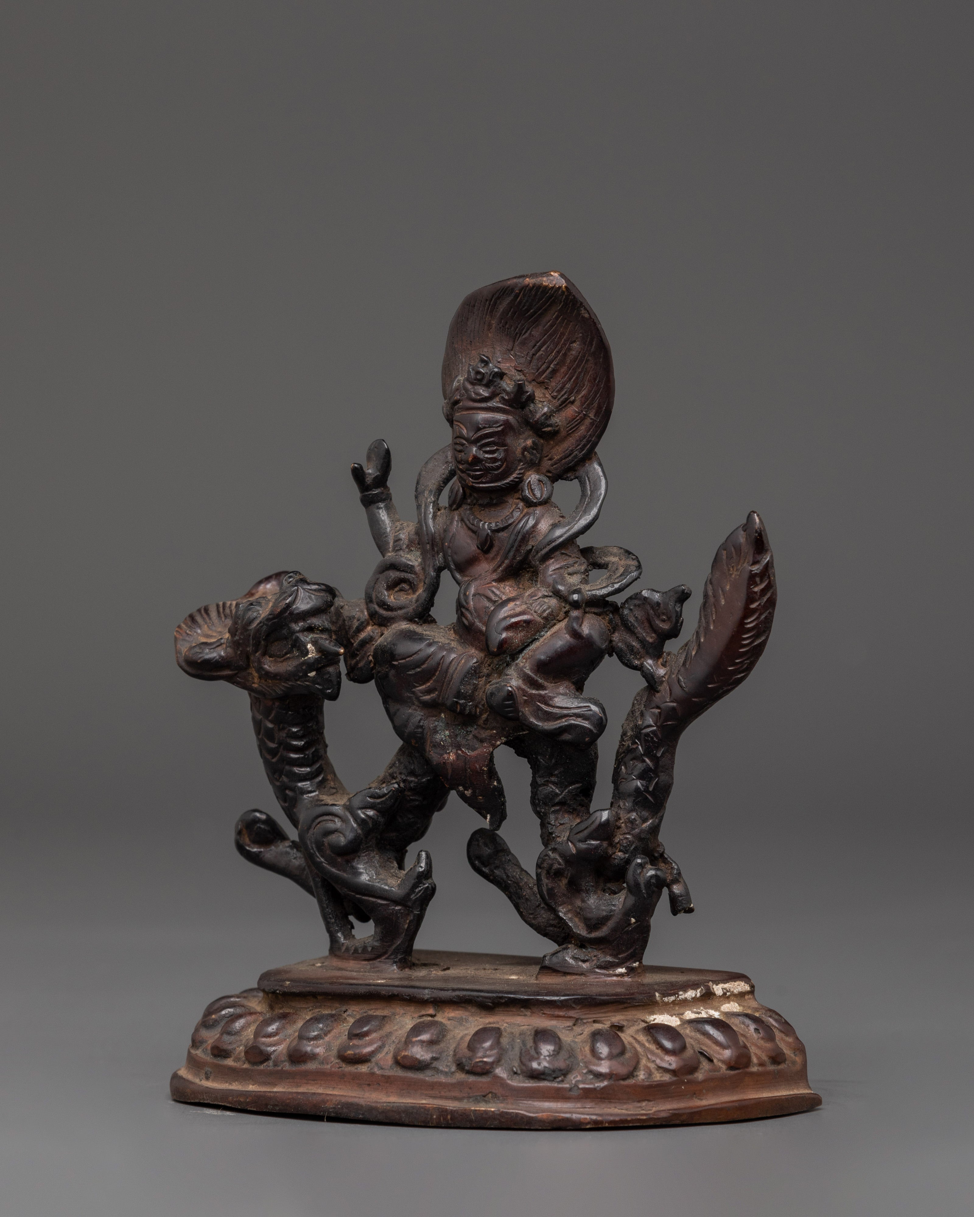 Oxidized Copper White Dzambhala Statue | Wealth and Abundance