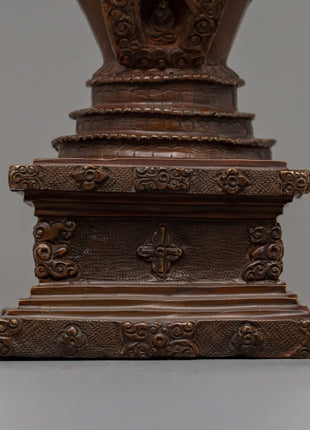 Traditionally Hand-Carved Stupa | A Sacred Symbol of Buddhist Wisdom
