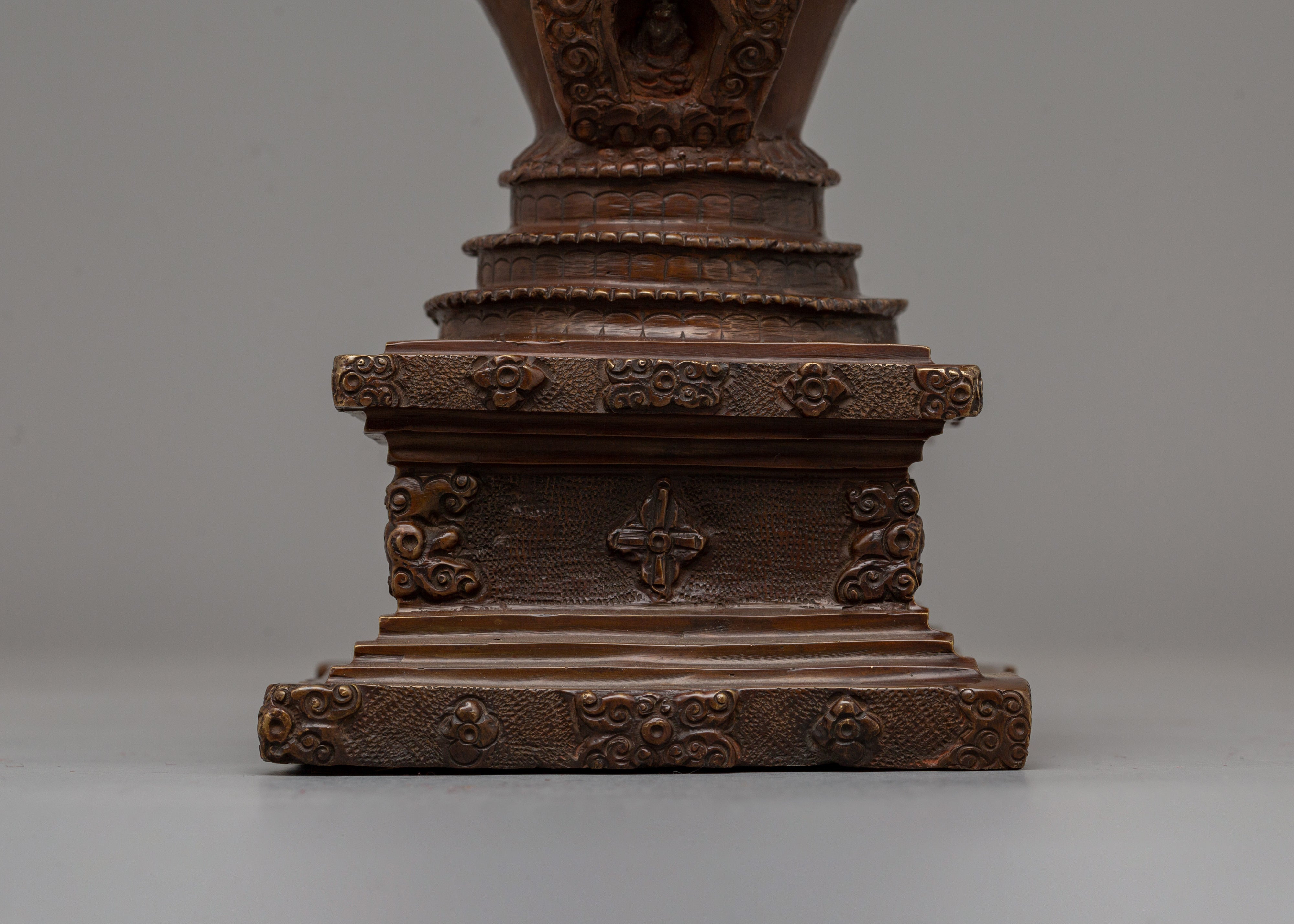 Traditionally Hand-Carved Stupa | A Sacred Symbol of Buddhist Wisdom