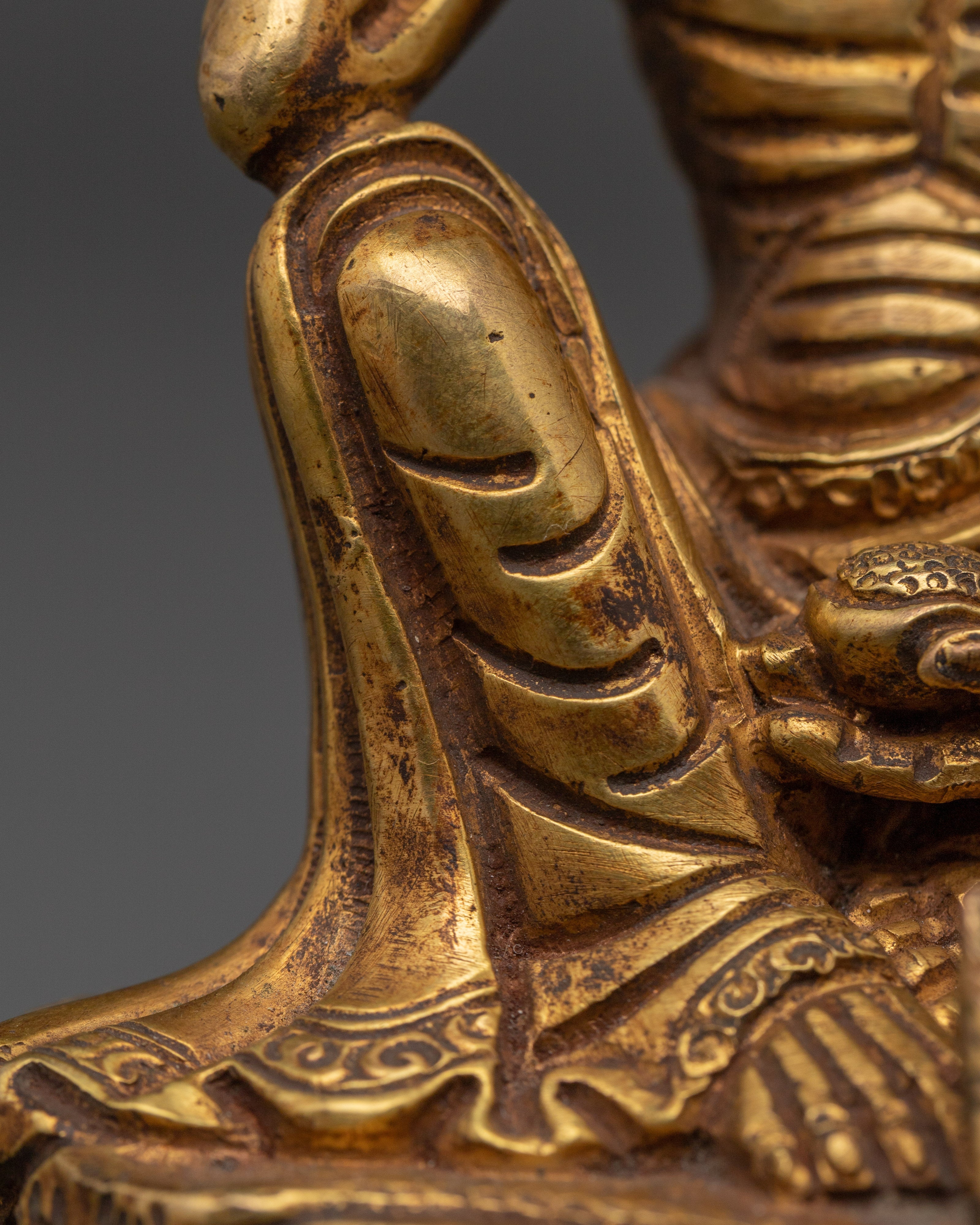 Milarepa Gold Plated Statue | Tibetan Buddhist Master